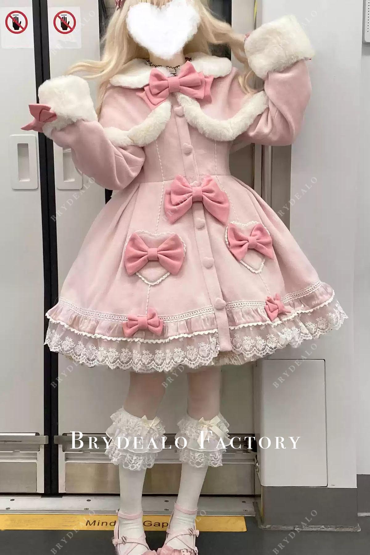 pink puffy a line lolita dress