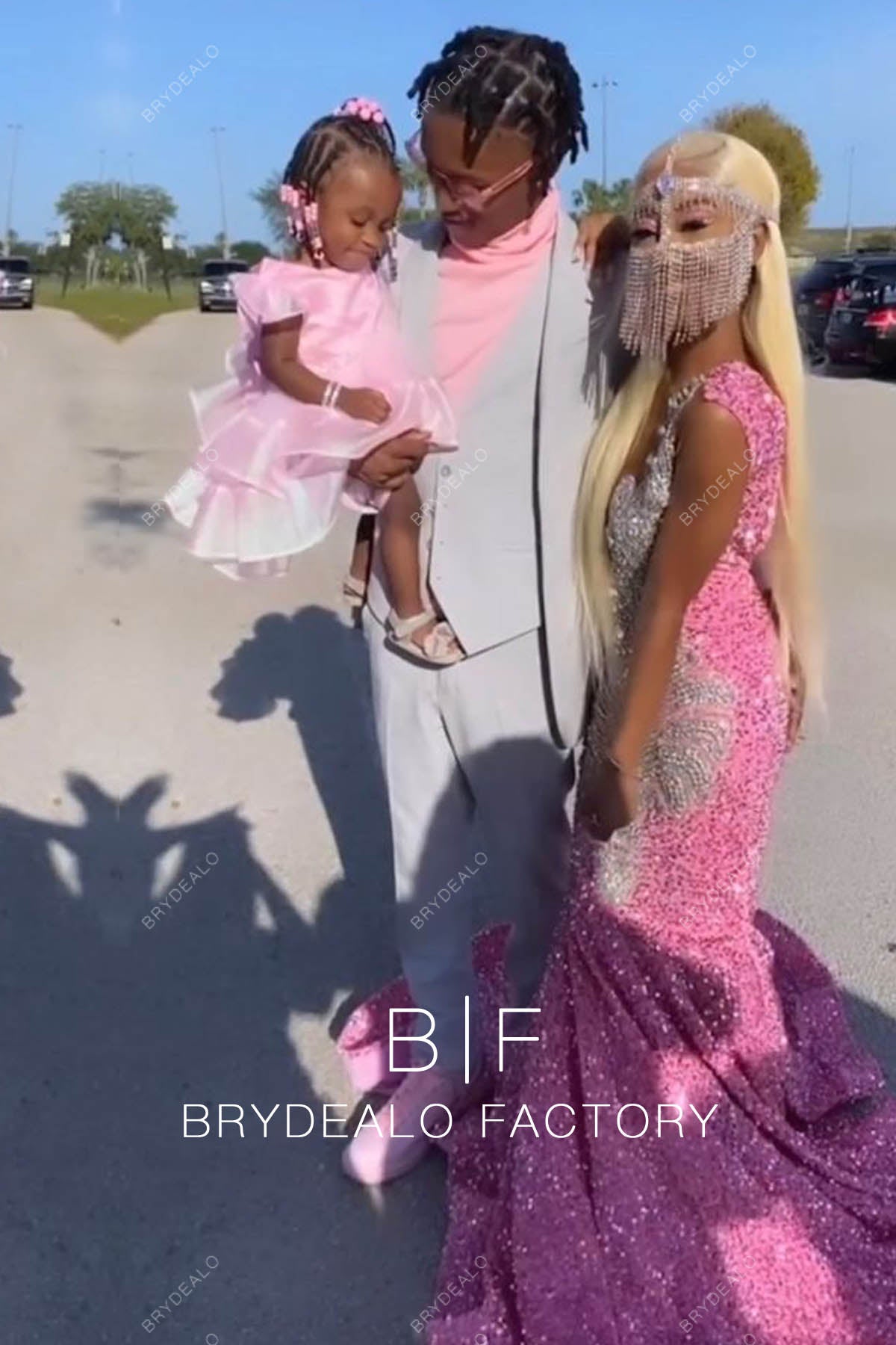 Pink Sequin Popular Rhinestone Mermaid Prom Dress