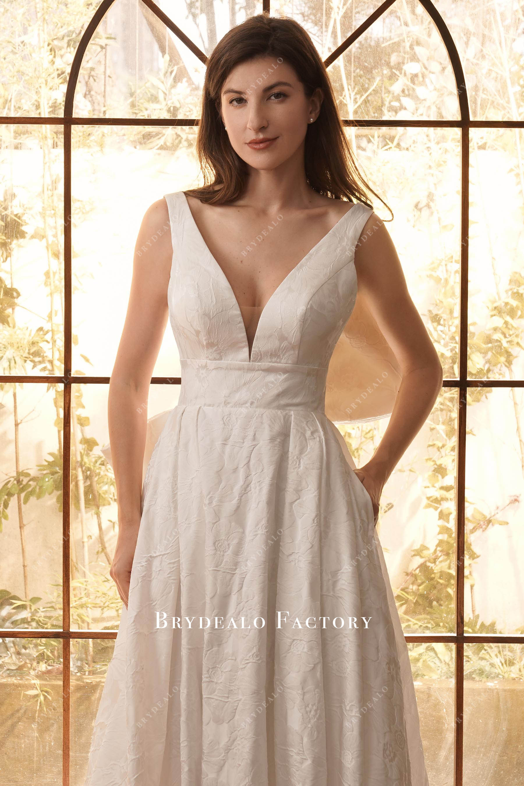 plunging wedding dress