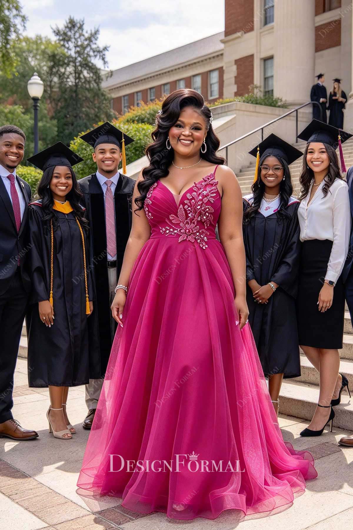 plus size glitter fuchsia homecoming dress
