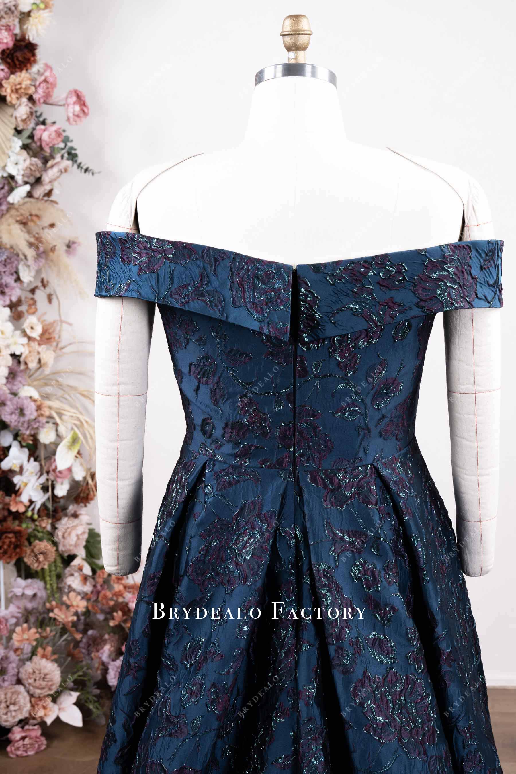 plus size jacquard off shoulder dress