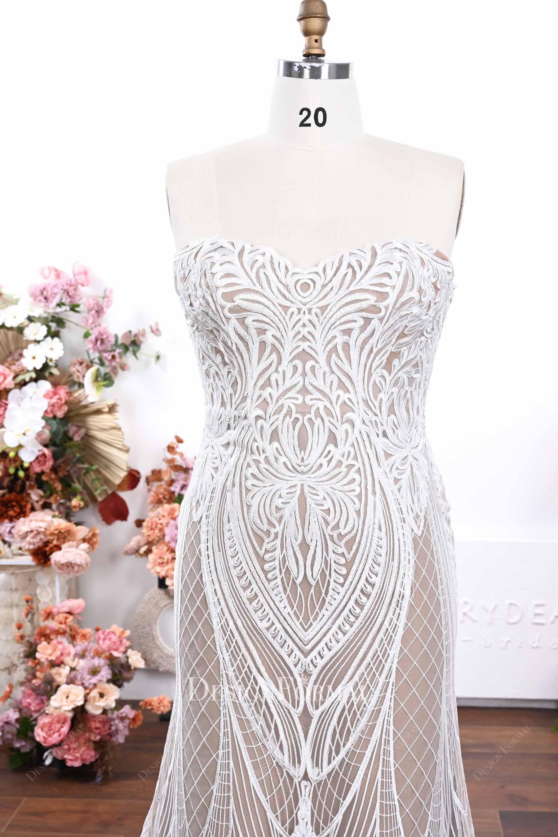 plus size lace wedding dress