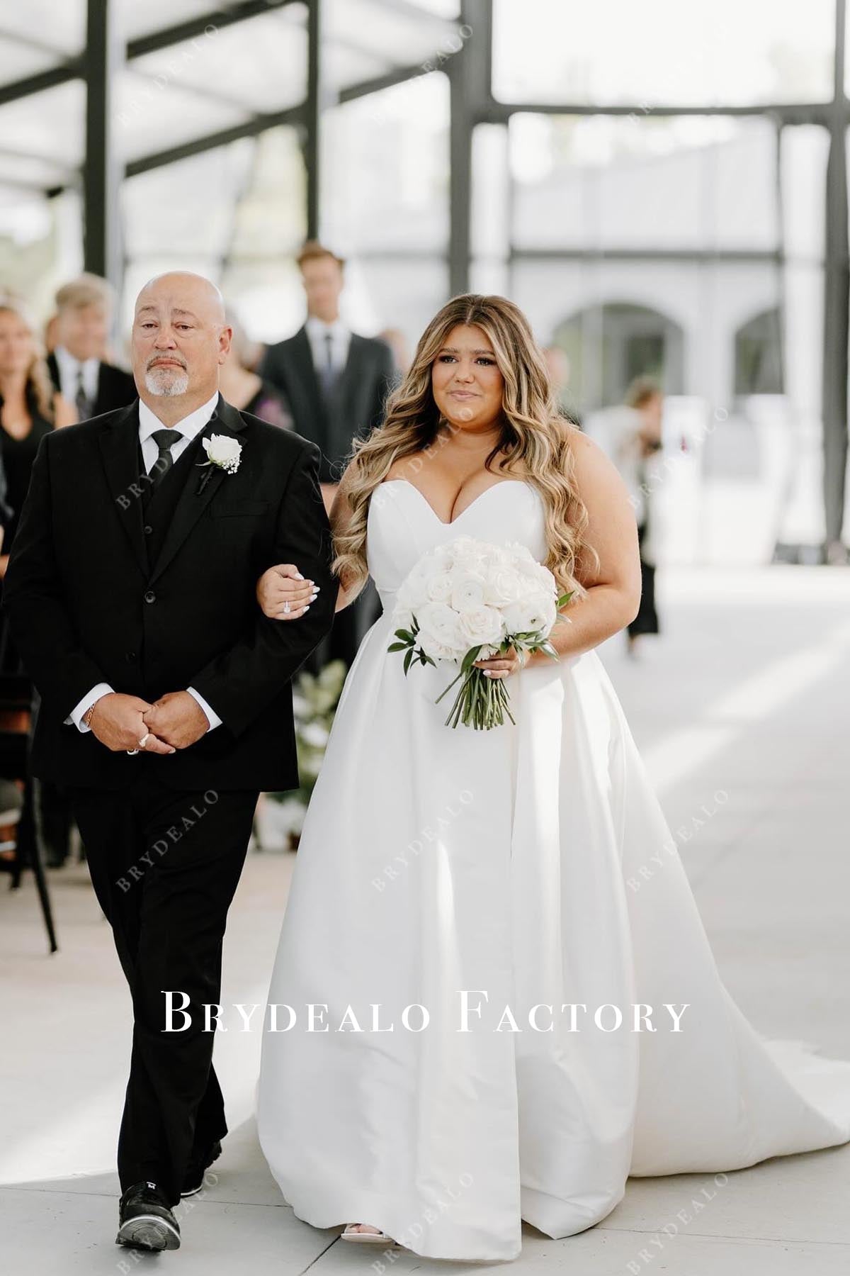 plus size strapless wedding dress