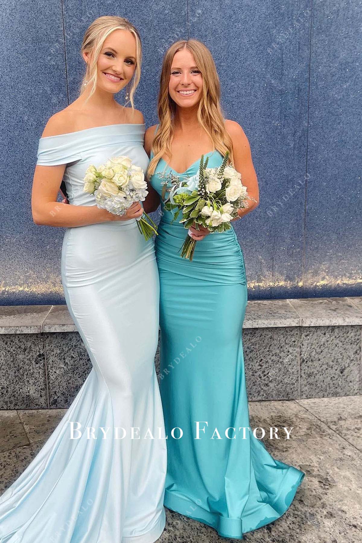 pool pleated mermaid sweep train homecoming dress