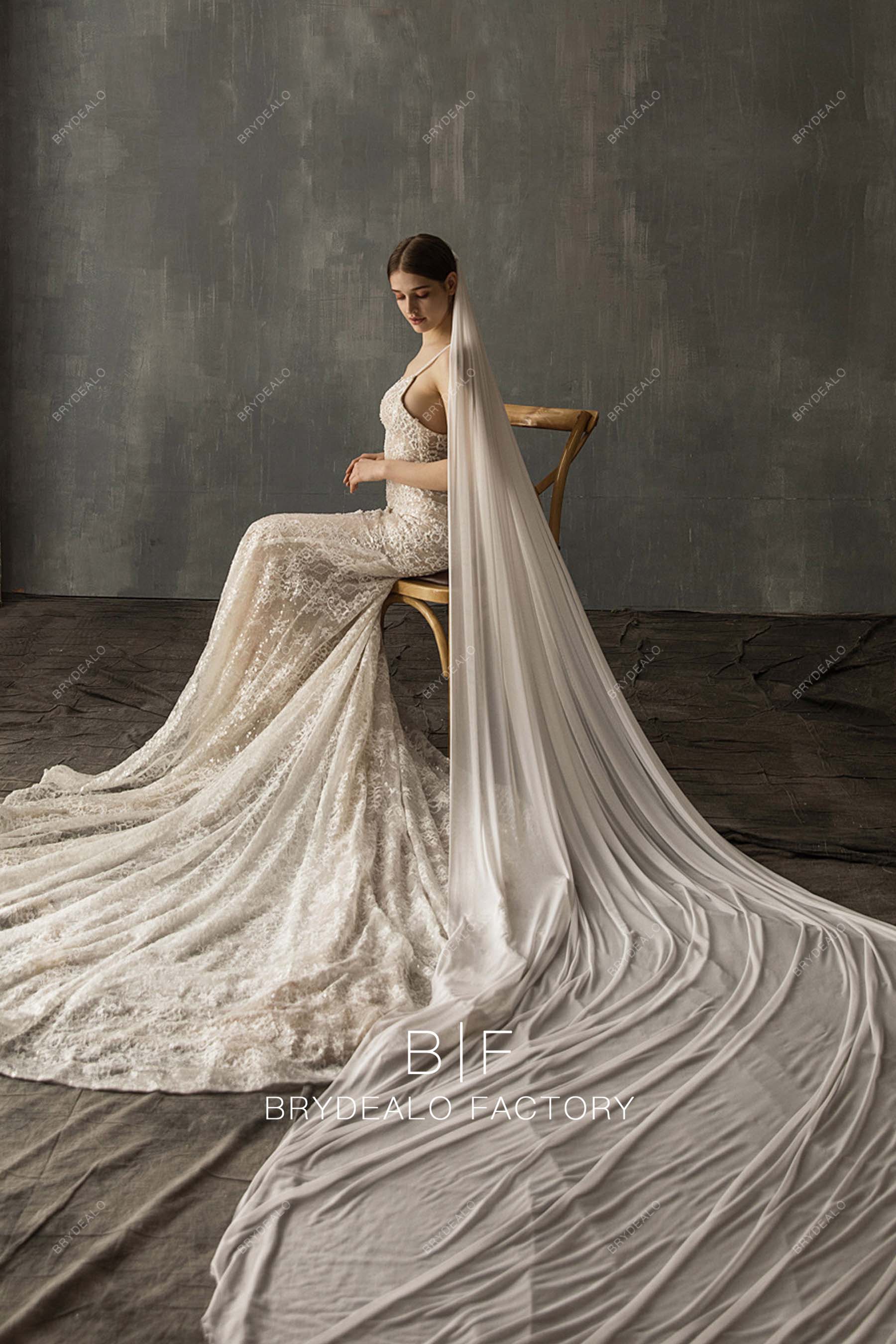 power mesh bridal veil