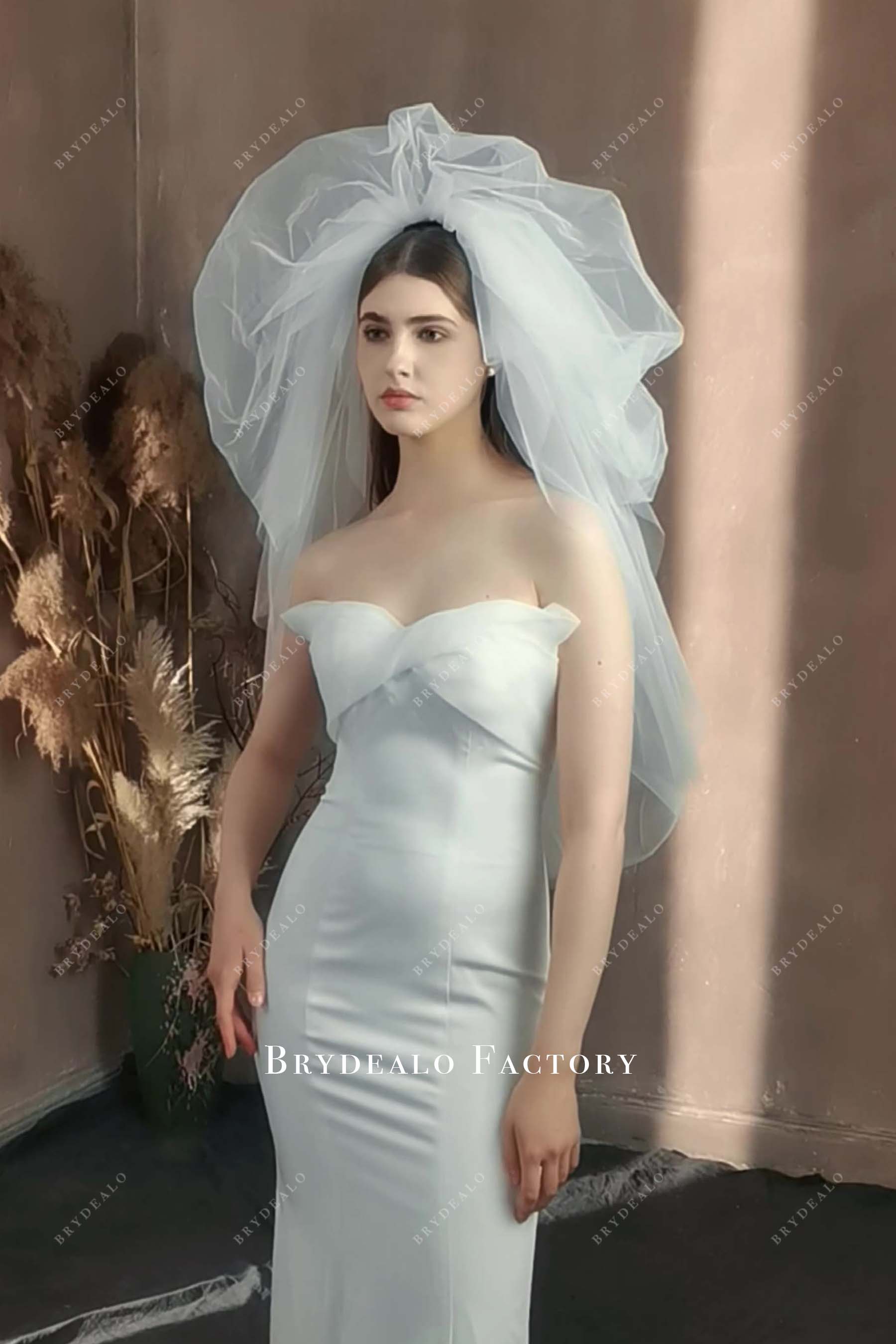 puffy tulle bridal veil