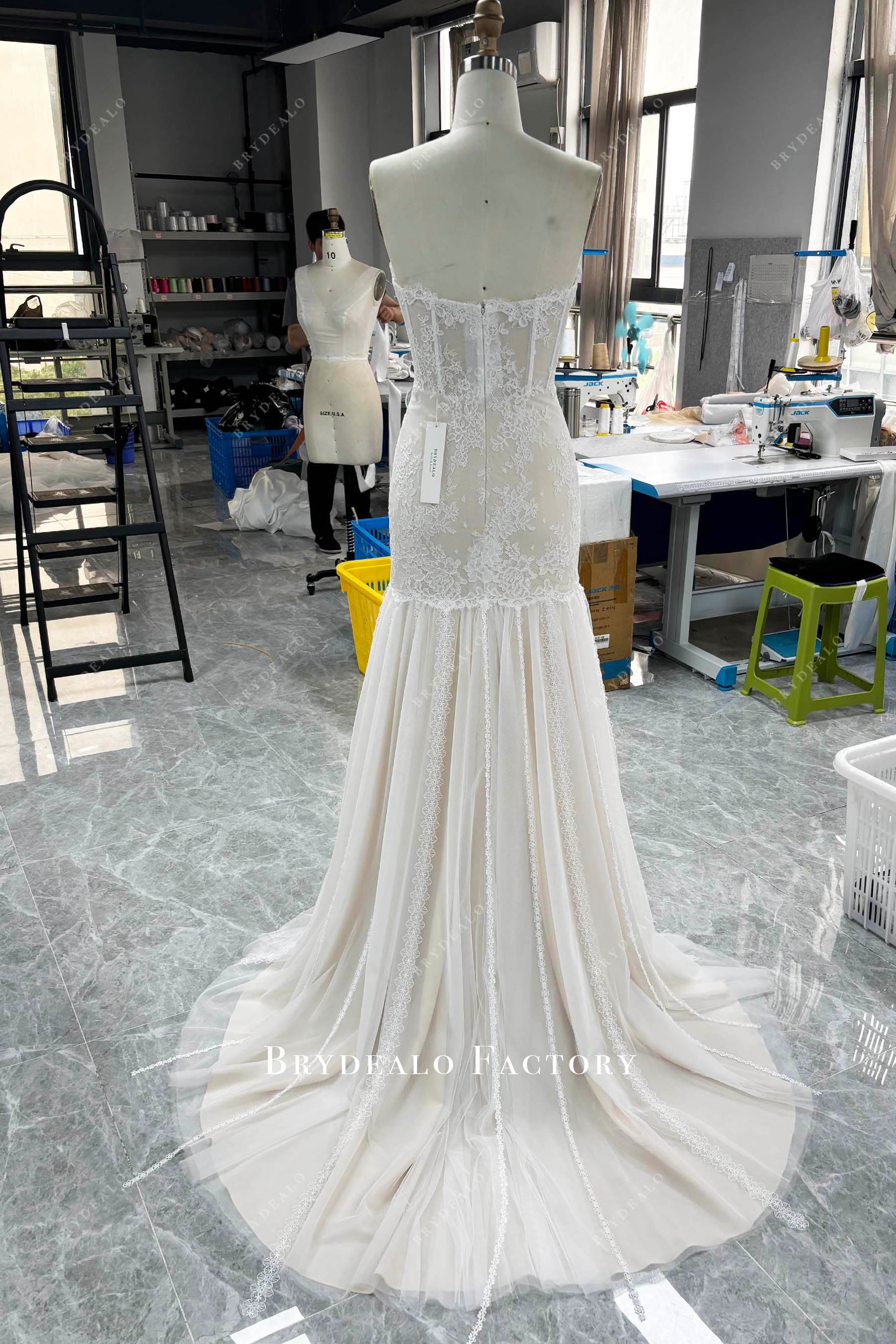 quality corset court train wedding dress