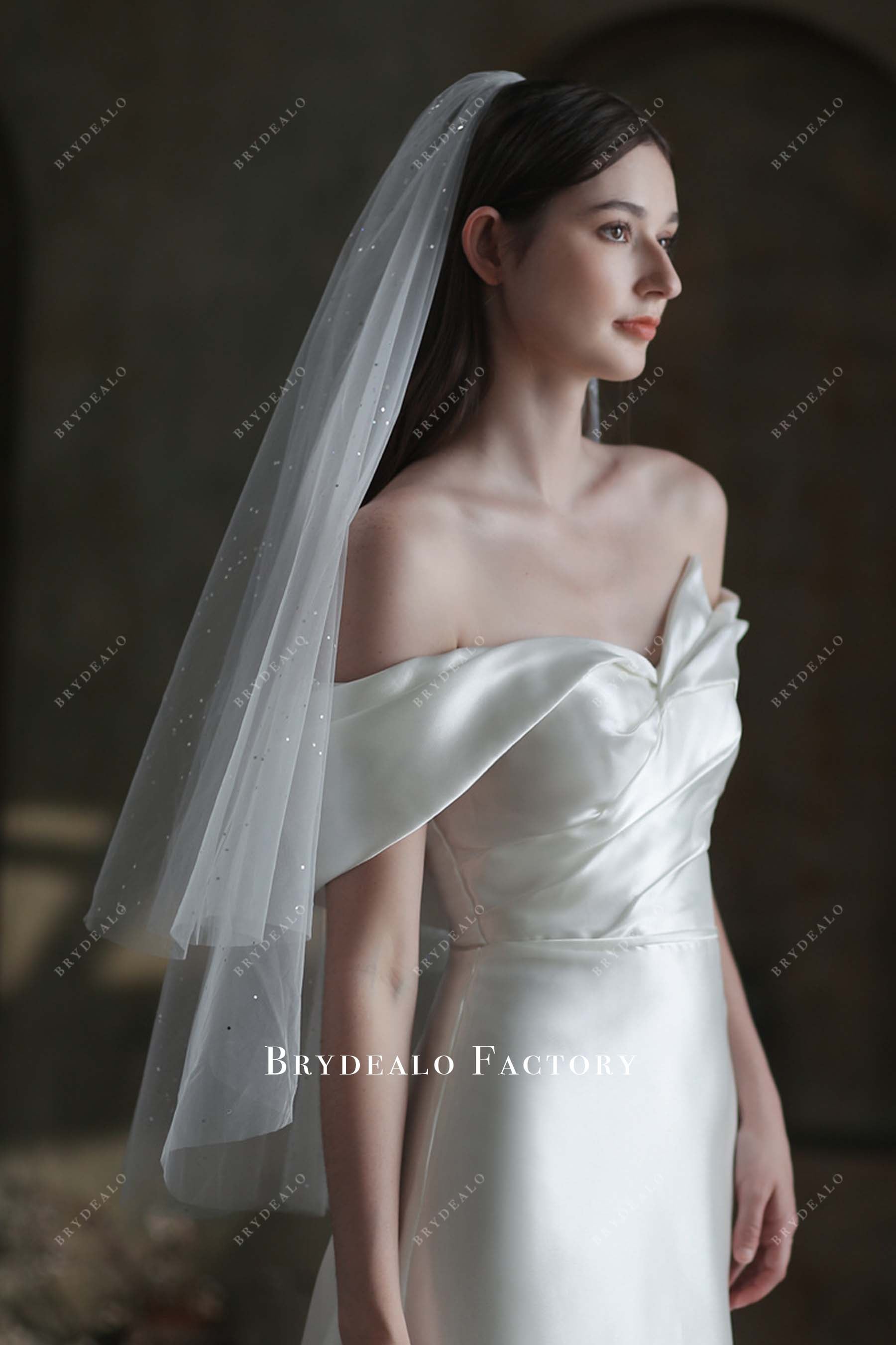 raw cut bridal veil