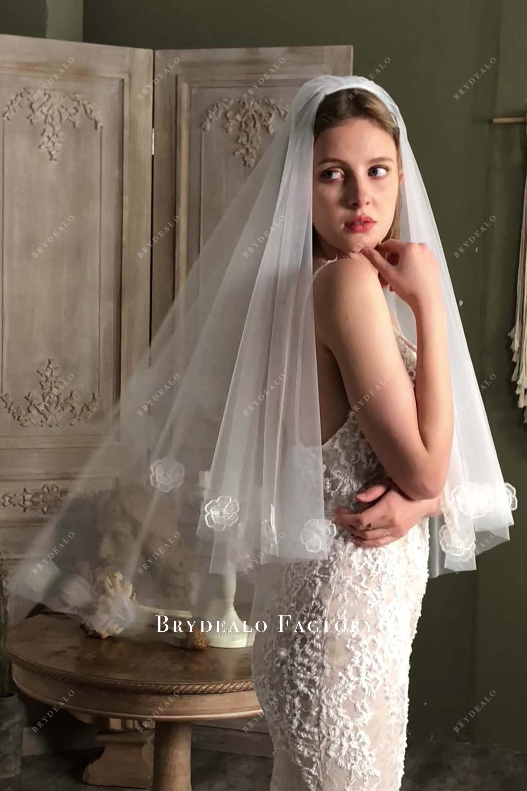 raw cut bridal veil