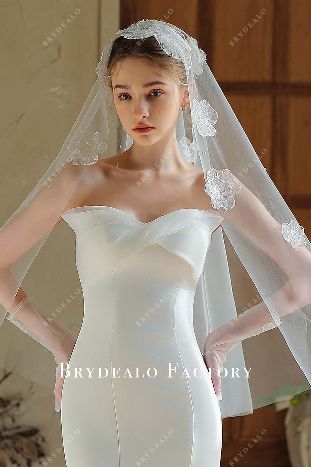 raw cut bridal veil