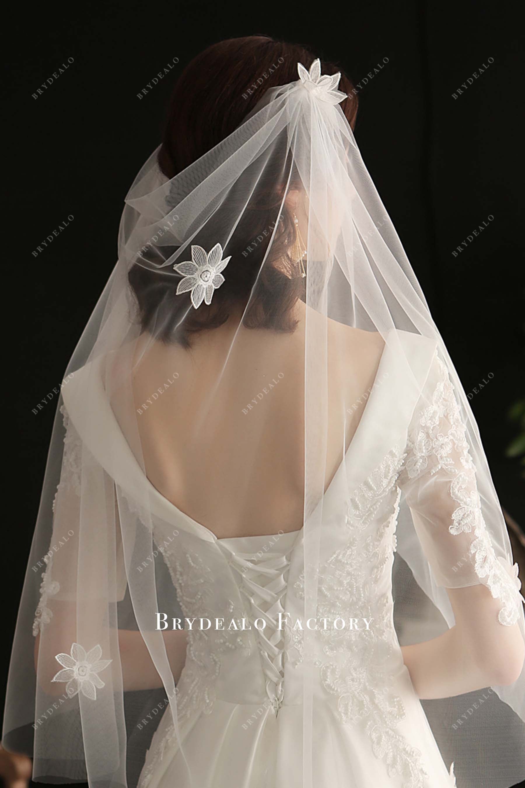 raw cut tulle wedding veil