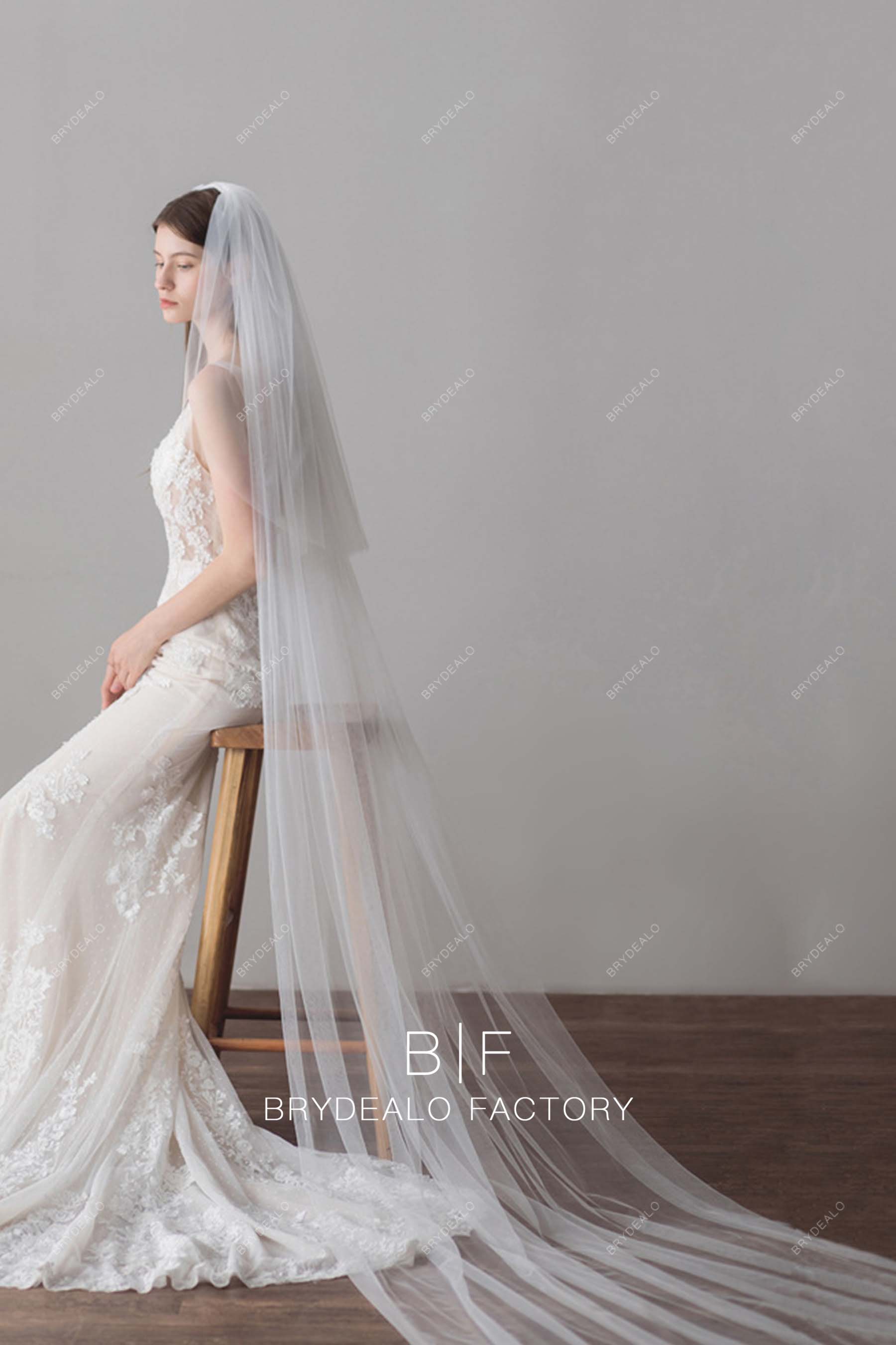 raw cut wedding veil