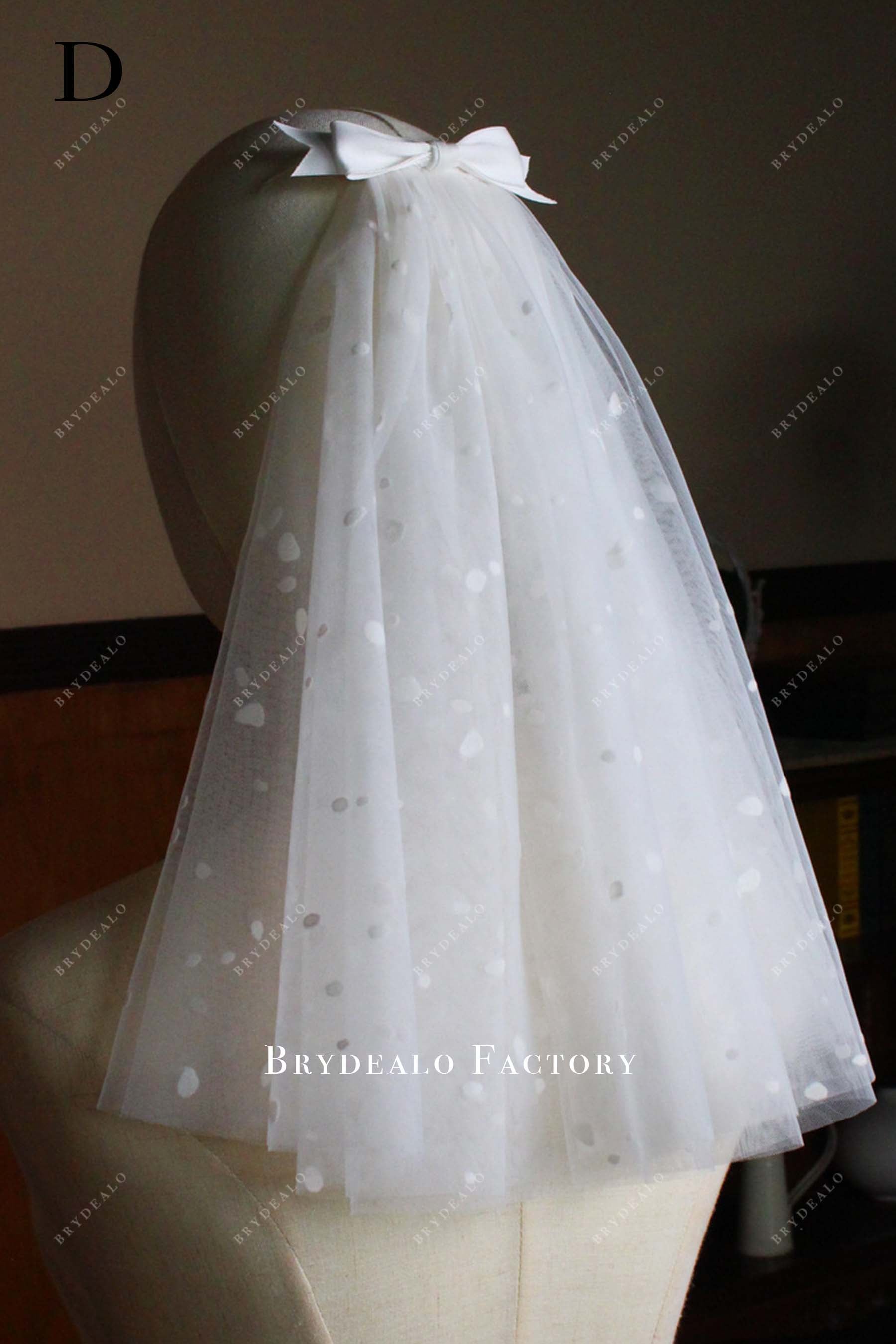 raw cut white tulle bridal veil