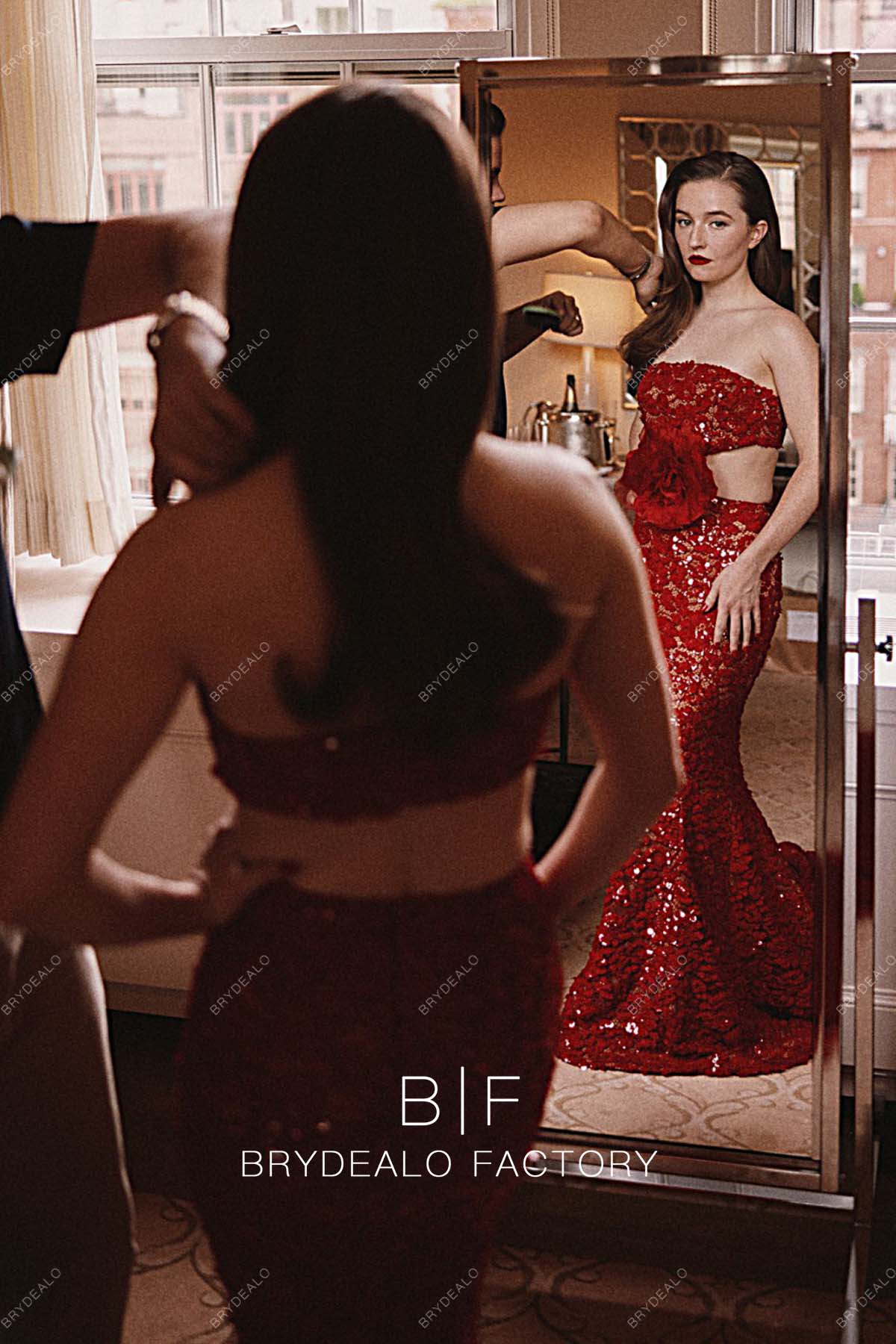 Red Kaitlyn Dever Dress 2023 Met Gala