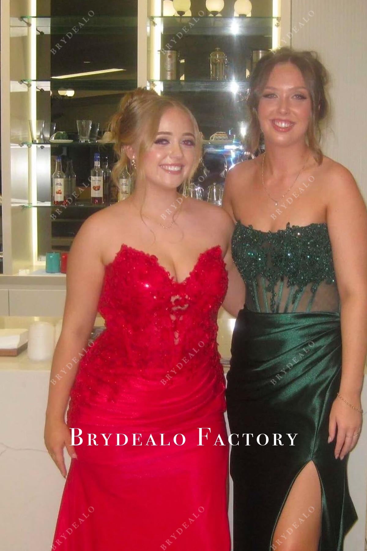 red lace sweetheart prom dress