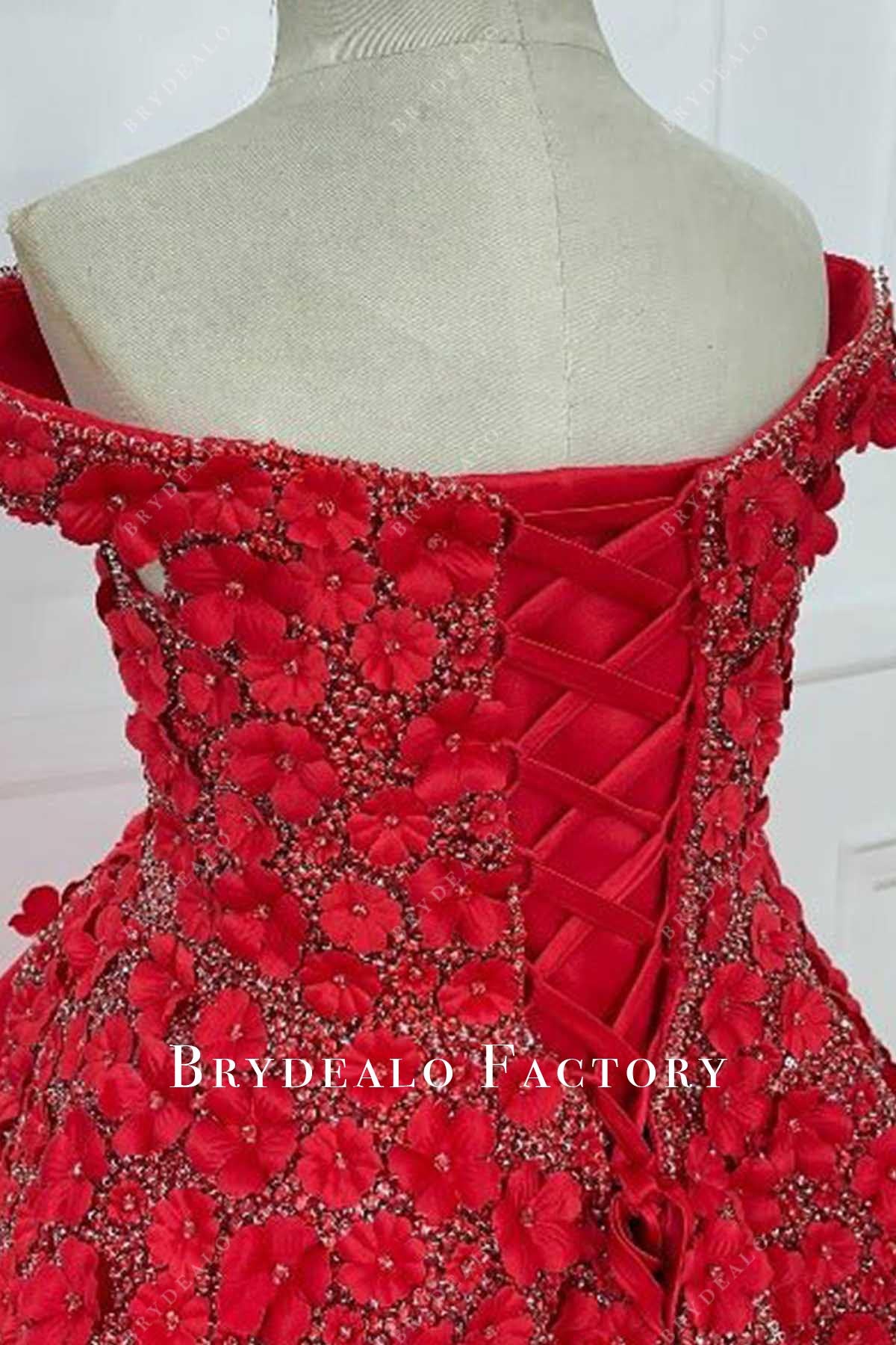 red lace up back pageant dress