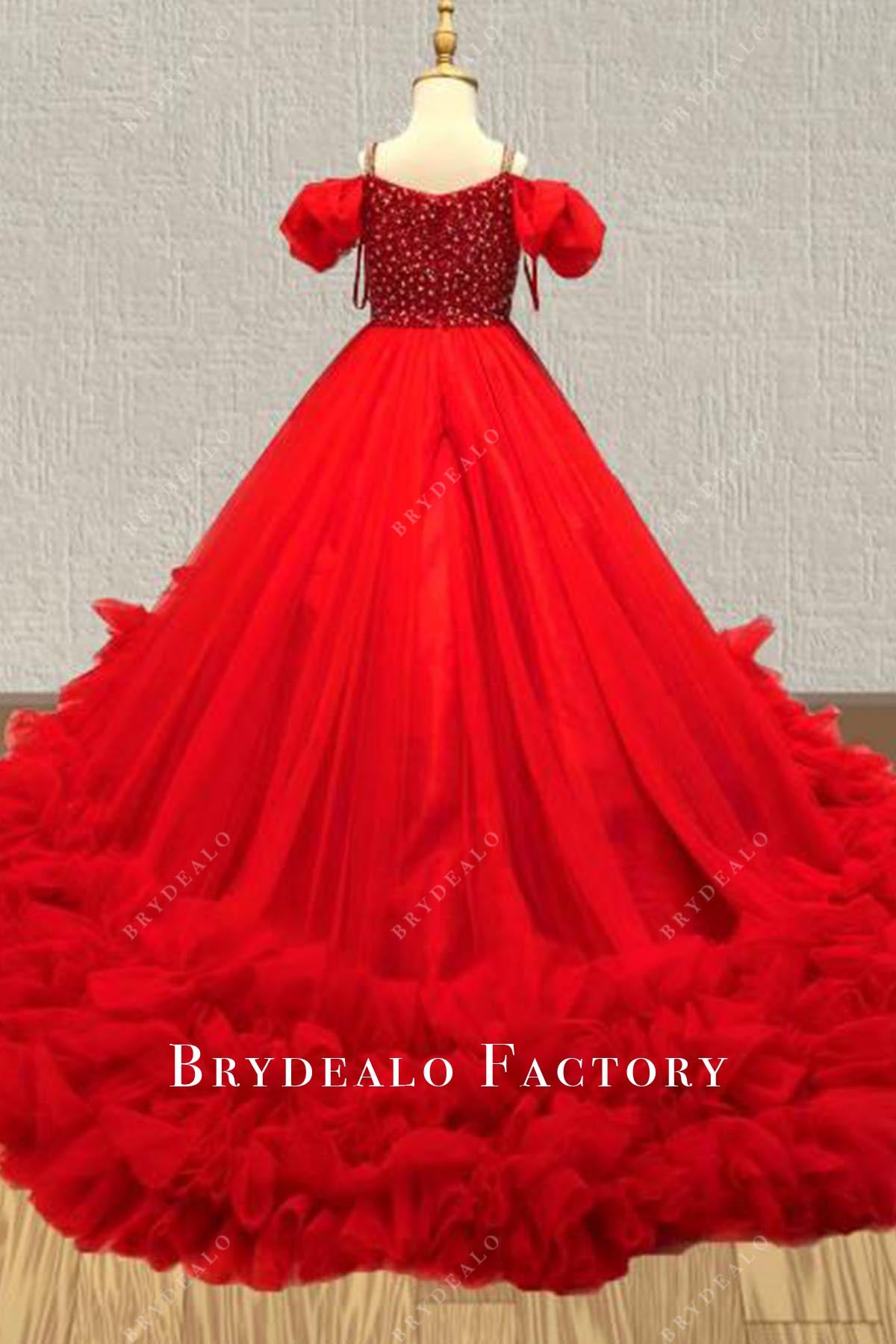 red v back pageant dress