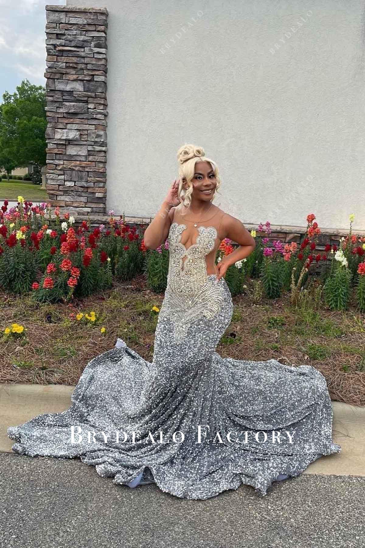 Short Silver Sparkly Long Dress Silver Sequin Prom Sparkly Grey Formal Dresses Prom Dress Rhinestones Grey Short Silver Sparkly Long Dress Silver Sequin Prom Sparkly Grey Formal Dresses Prom Dress Rhinestones Grey