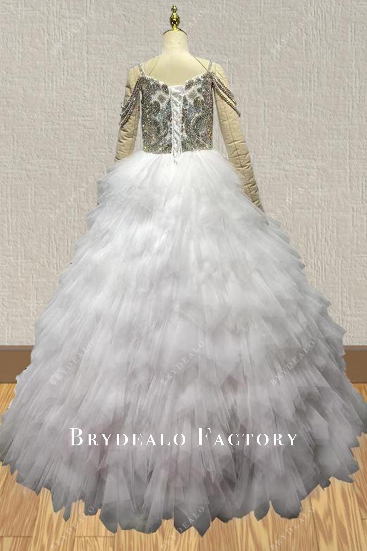 rhinestones layered a line pageant dress