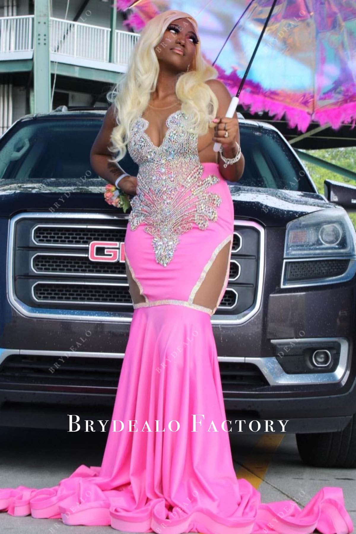 strapless open back dress Prom Dress