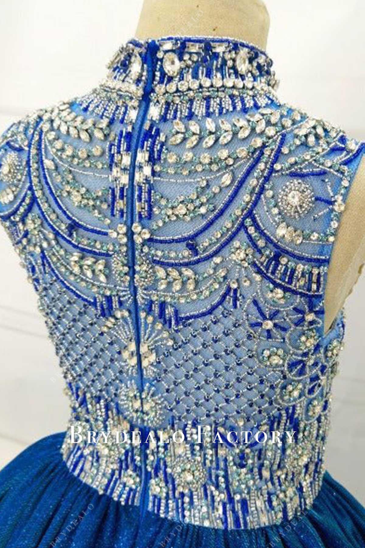 rhinestones sleeveless pageant dress
