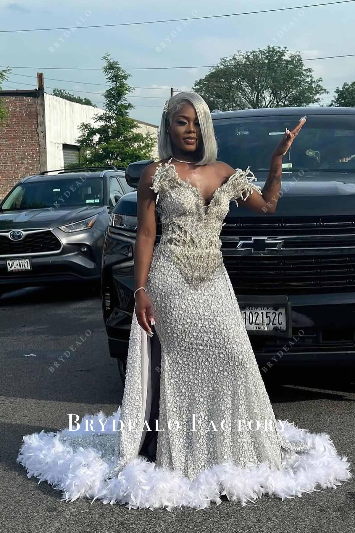 rhinestones strapless prom dress