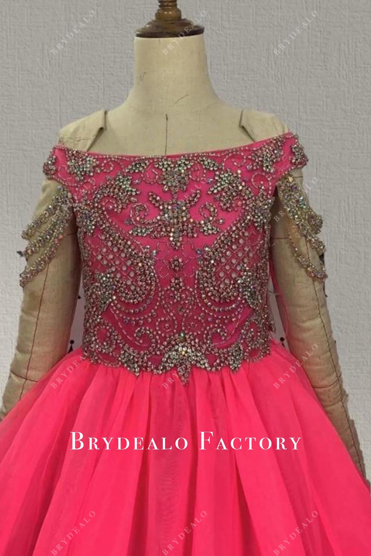 rhinestones watermelon pageant dress