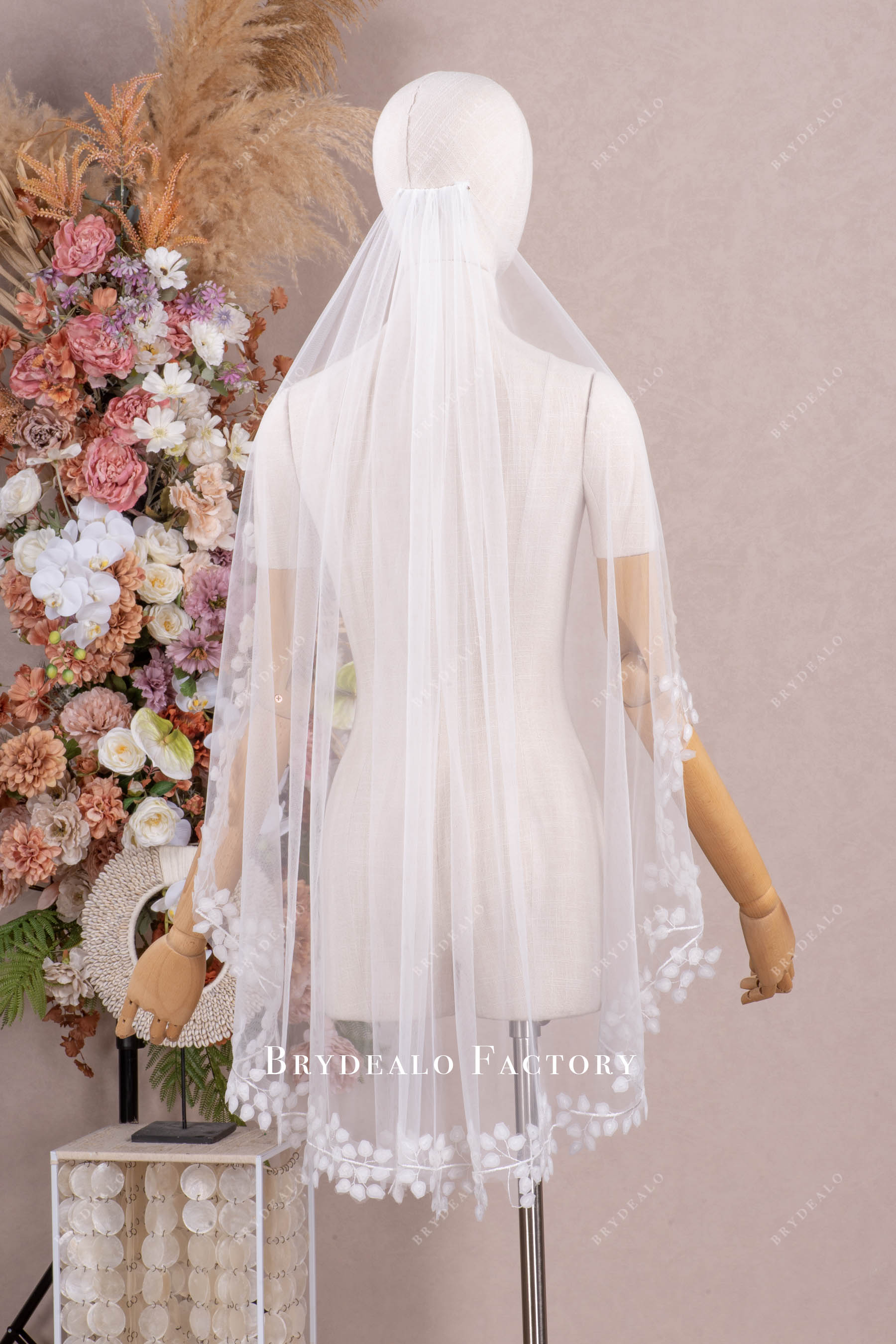romantic lace tulle bridal veil