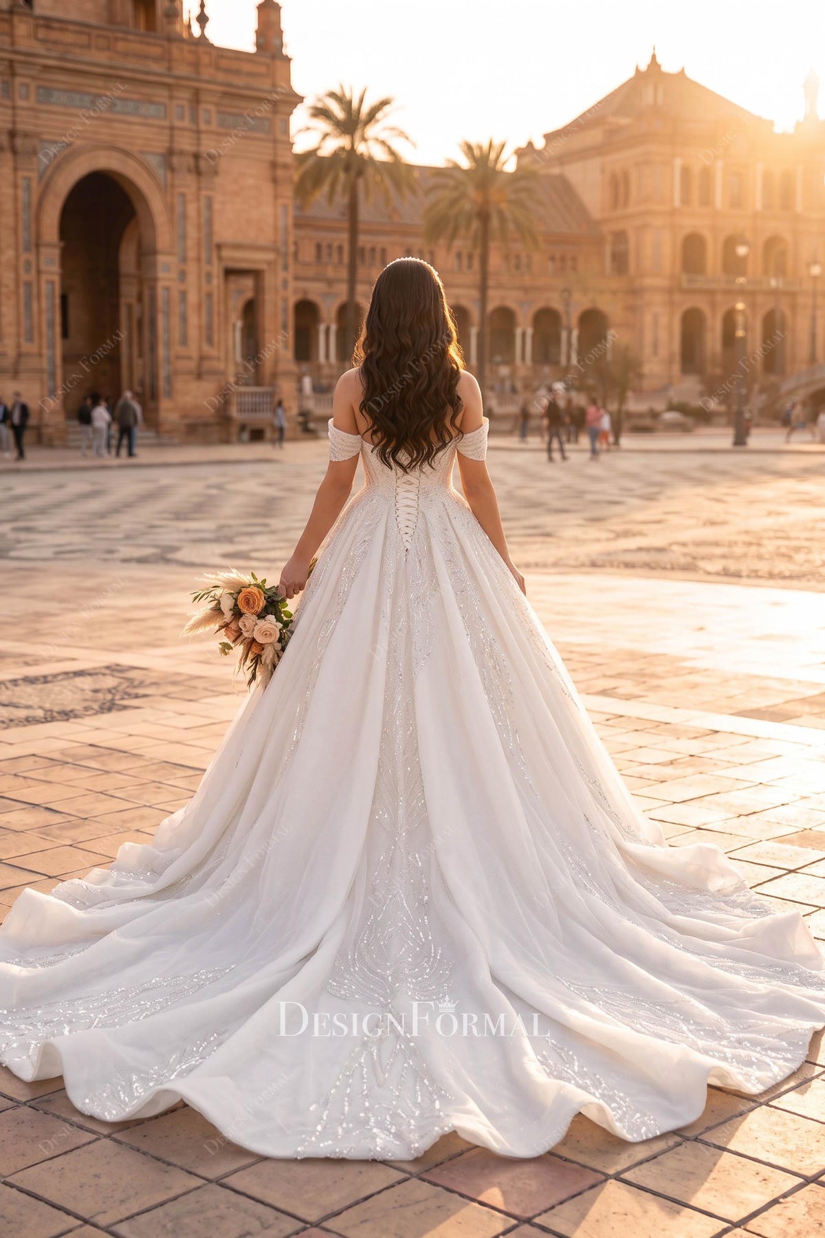 royal cathedral length wedding dress