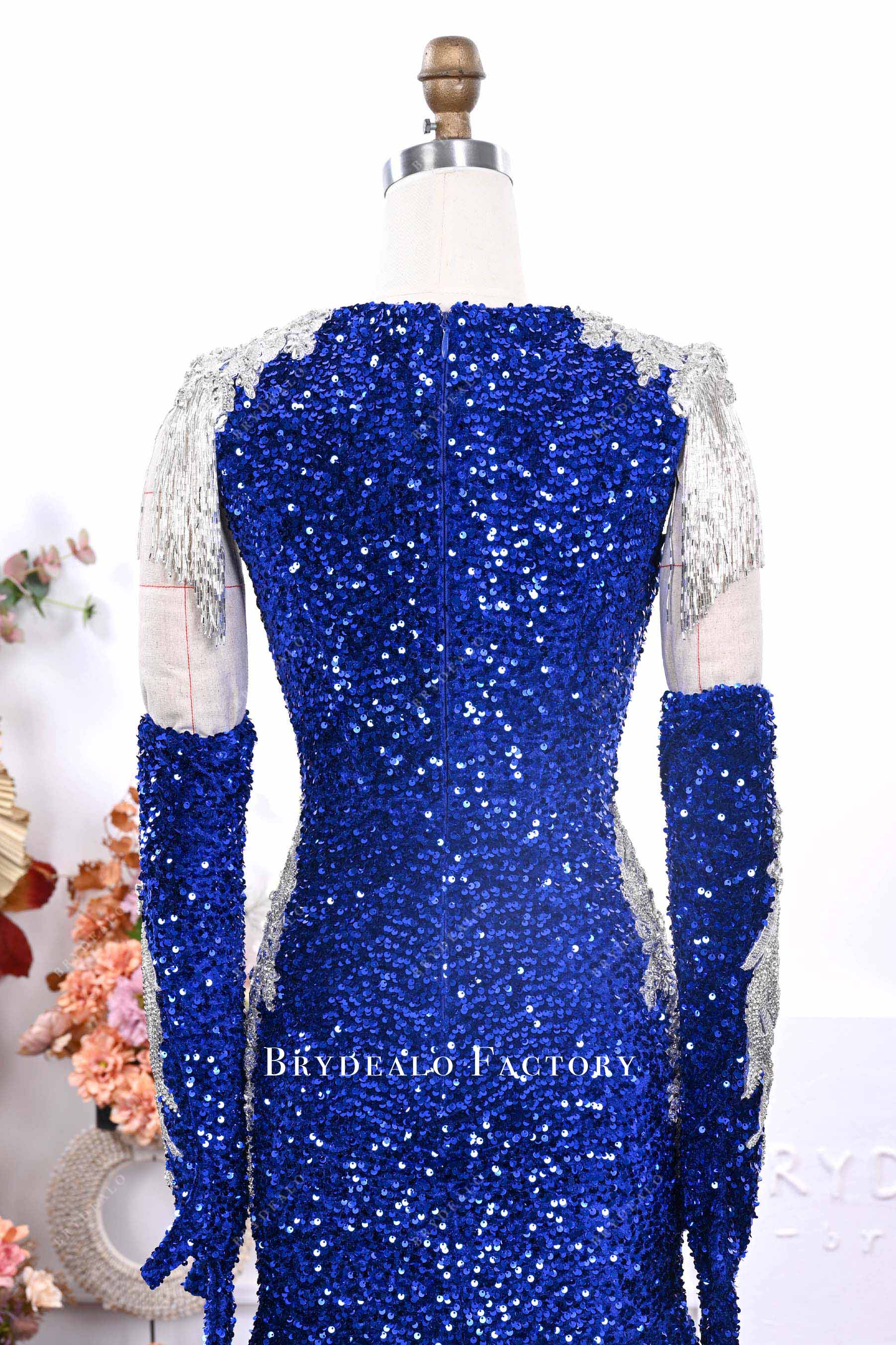 royal blue full back formal gown