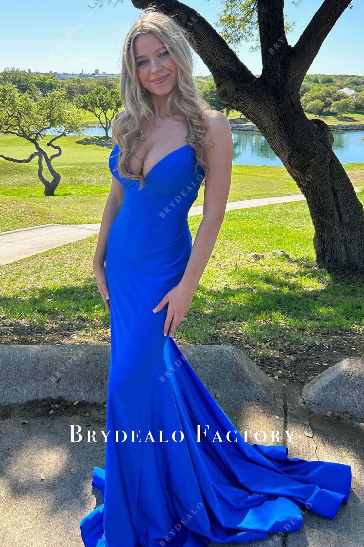 Royal Blue Thin Straps Mermaid Homecoming Dress Royal Blue Thin Straps Mermaid Homecoming Dress
