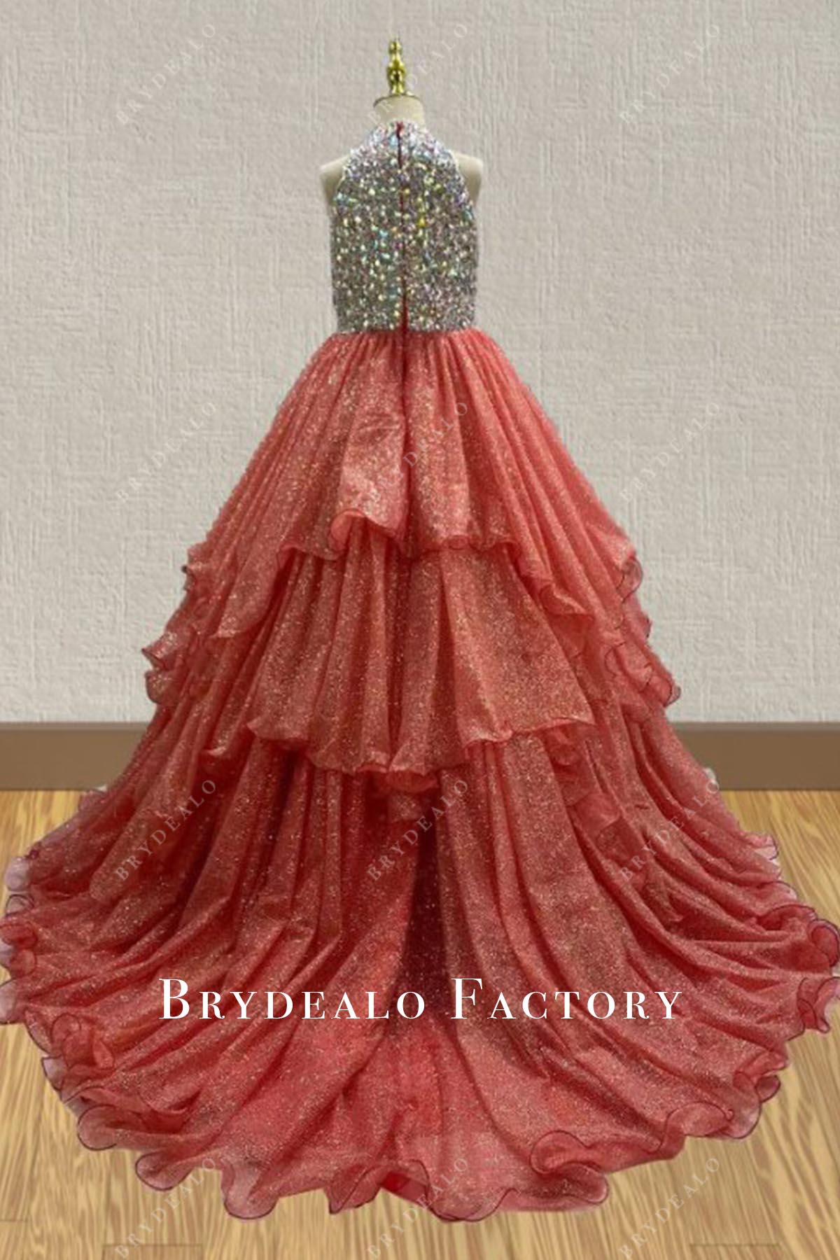 rusty court train pageant dress