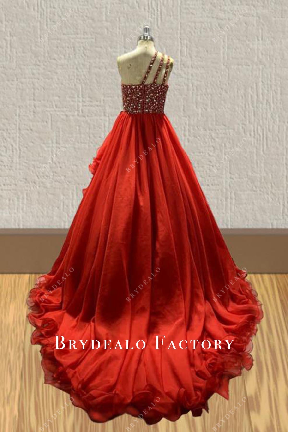 rusty court train pageant dress