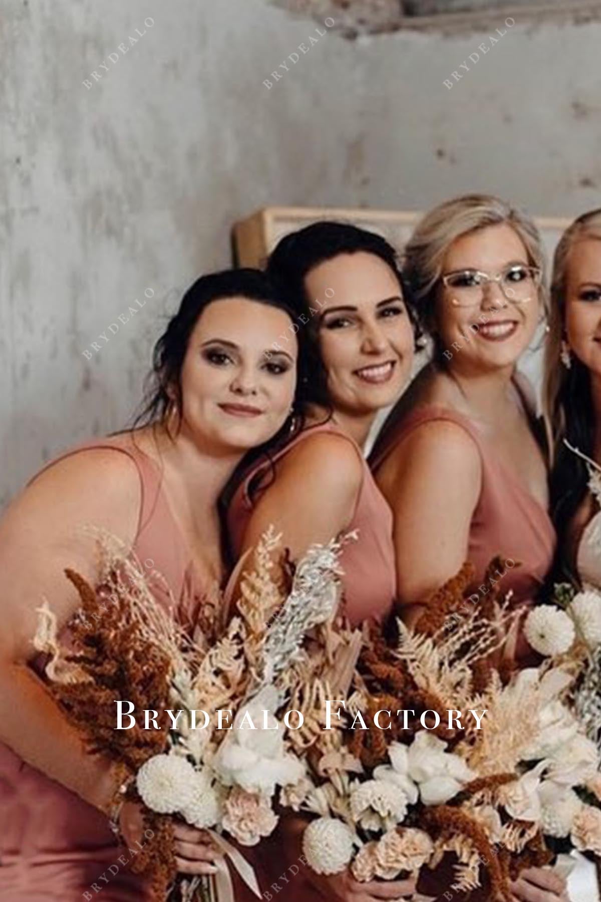 rusty sleeveless bridesmaid dress