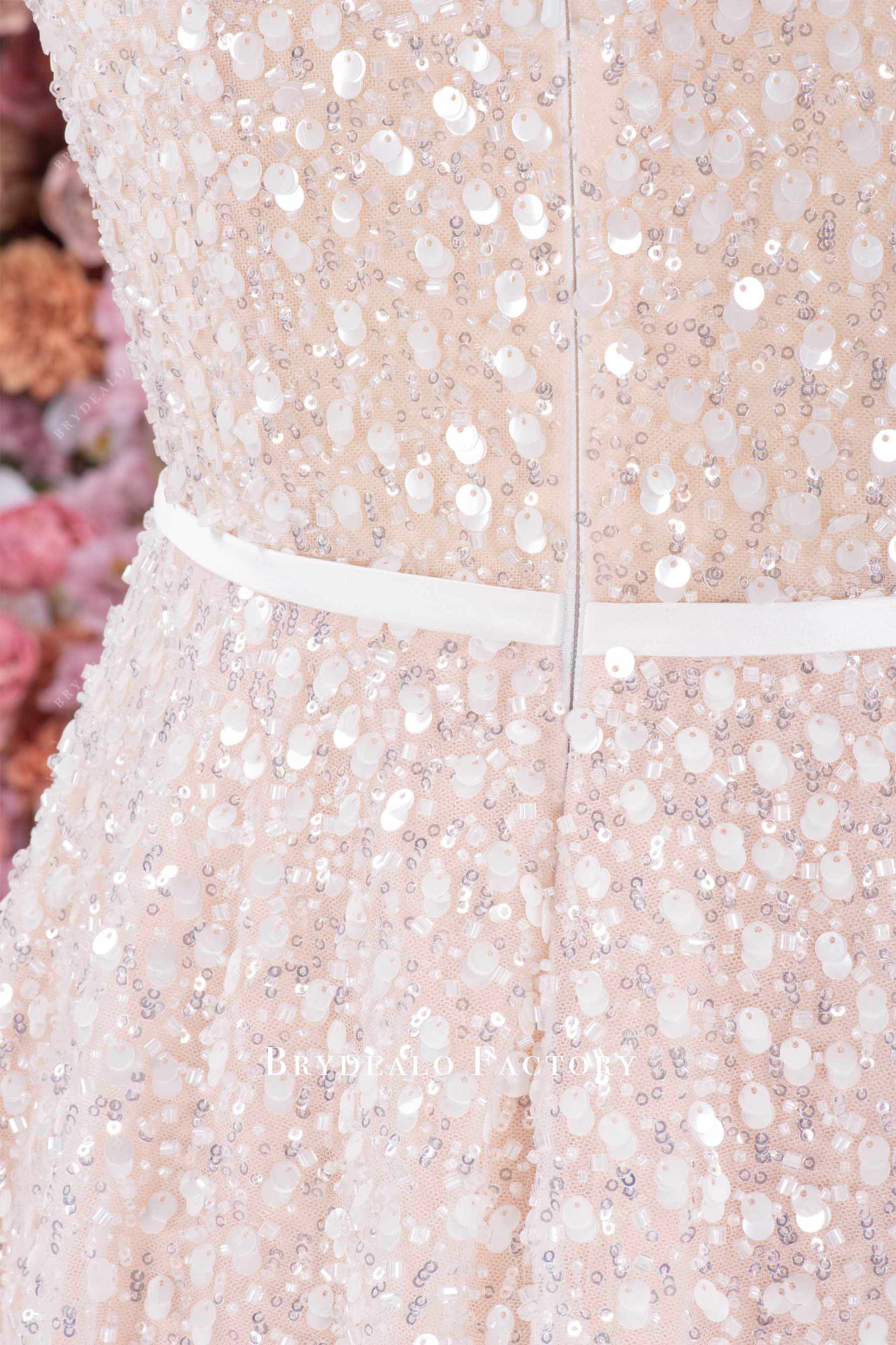 satin belt wedding dress