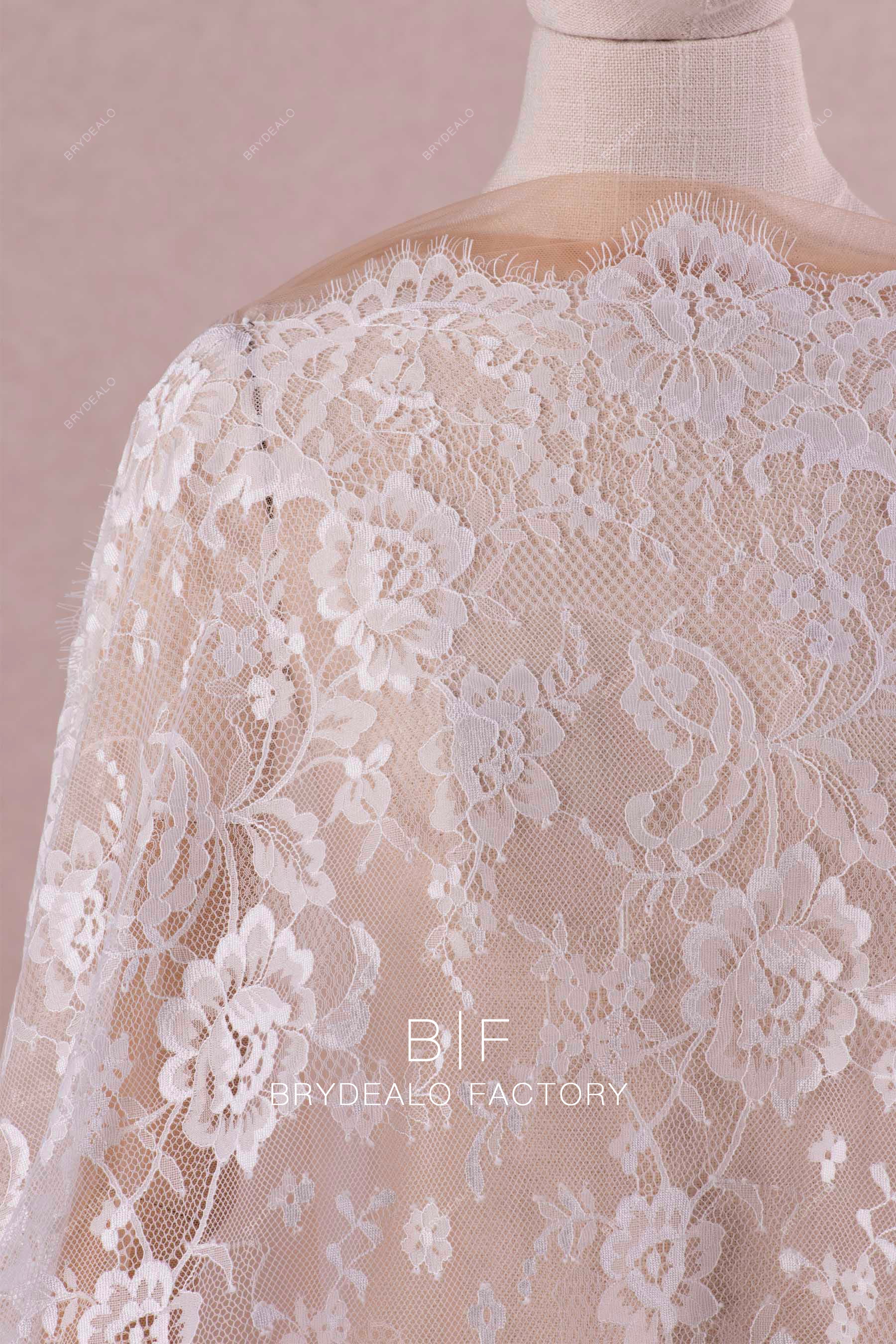 scalloped bridal lace fabric