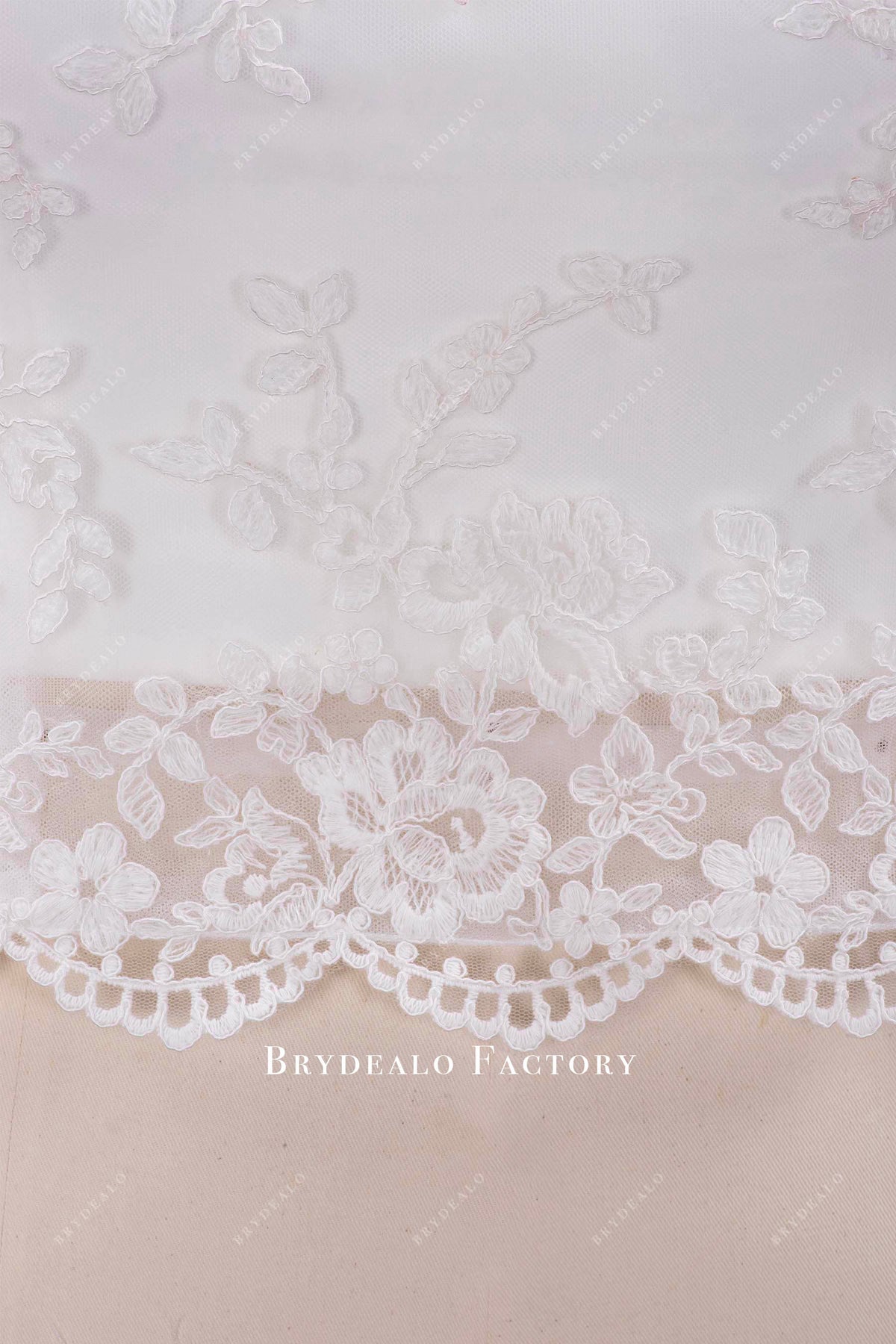 scalloped lace bridal top