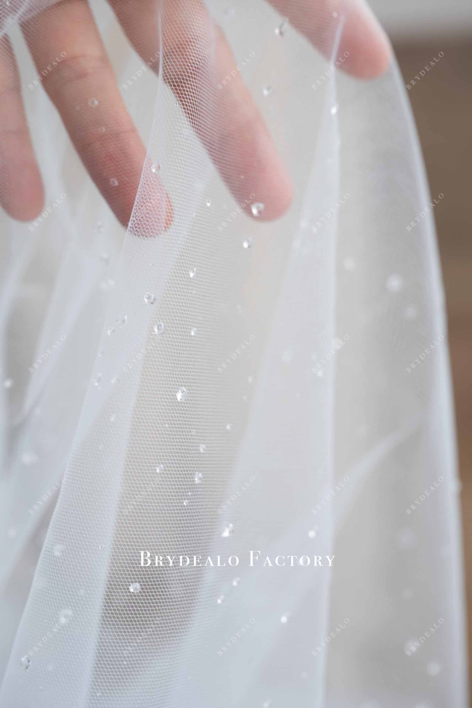 scattered clear dew tulle veil