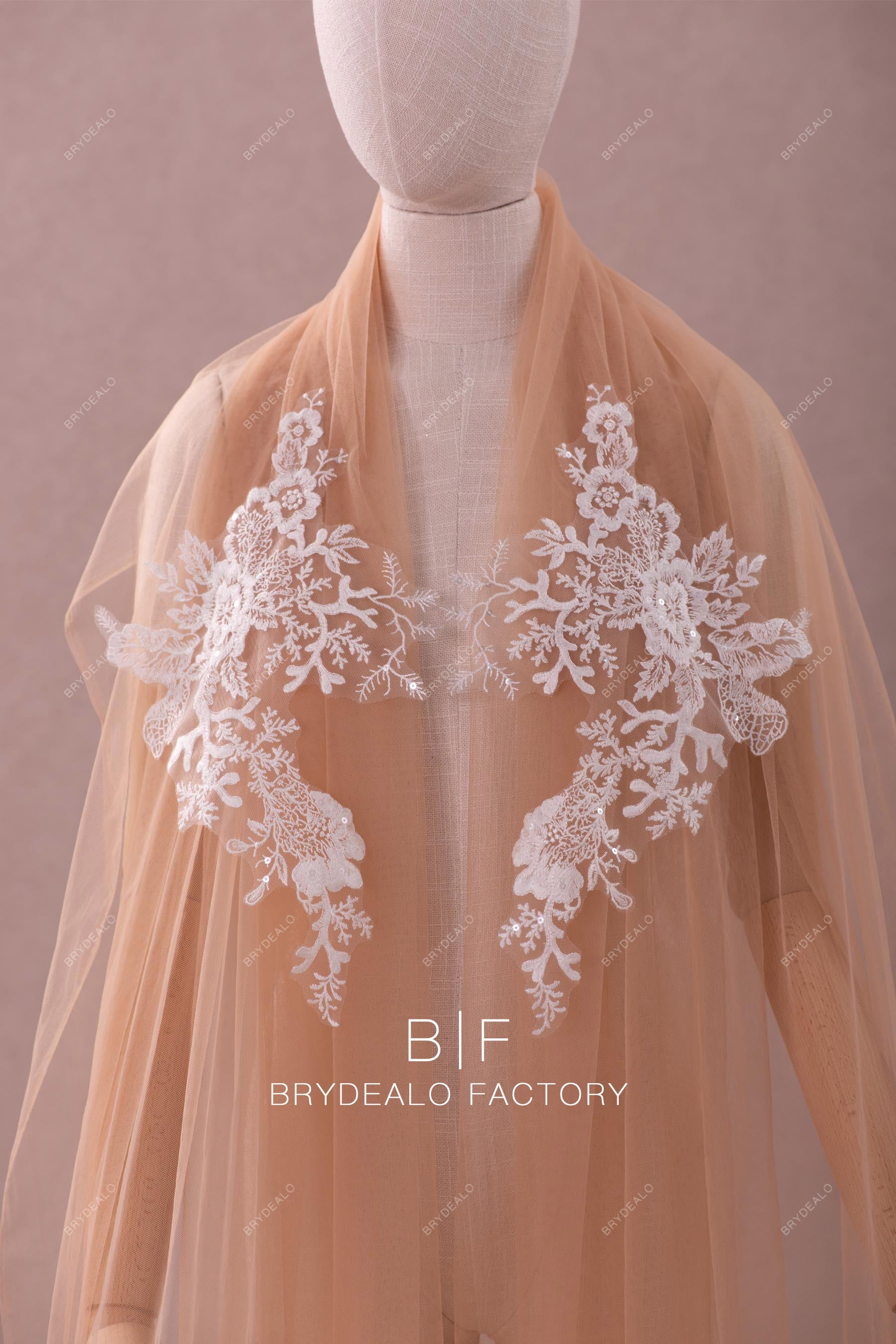 sequin flower lace appliques