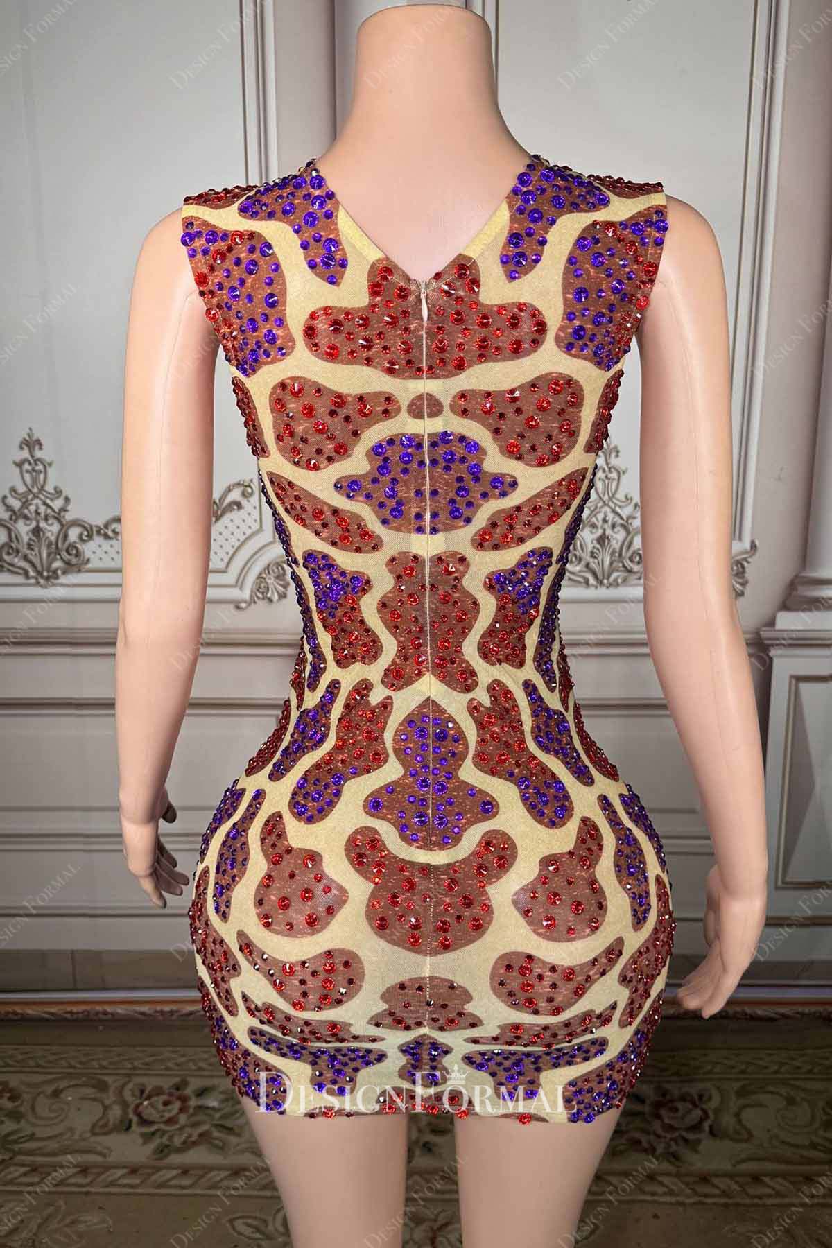 sexy assorted colors crystals prom dress