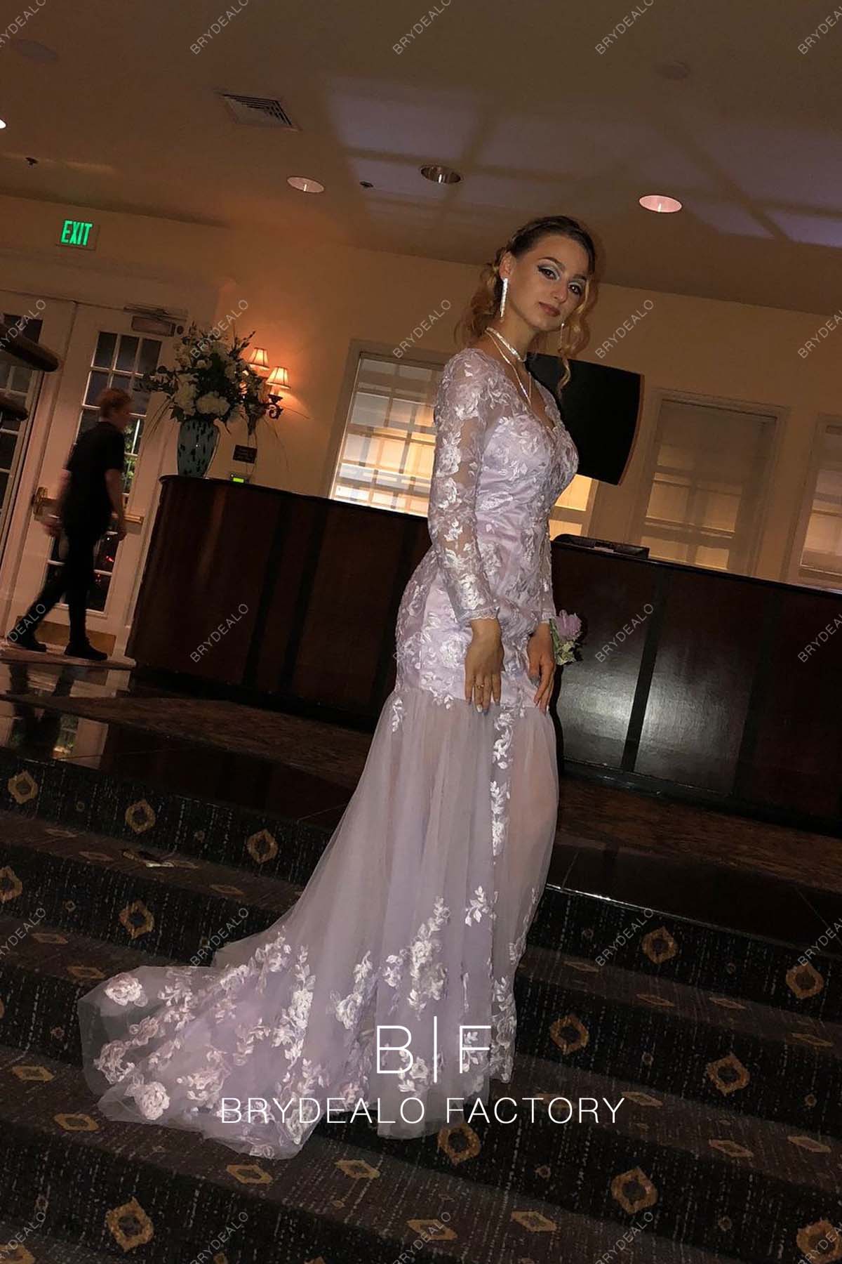 Lavender Halter Neck Two Piece Rhinestone Prom Dress with Tulle Skirt main image 1