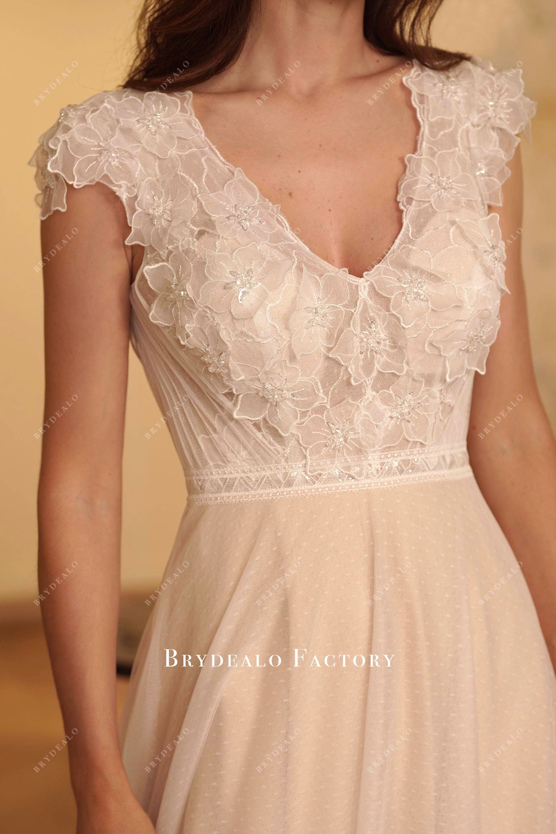 shimmery beaded lace wedding dress