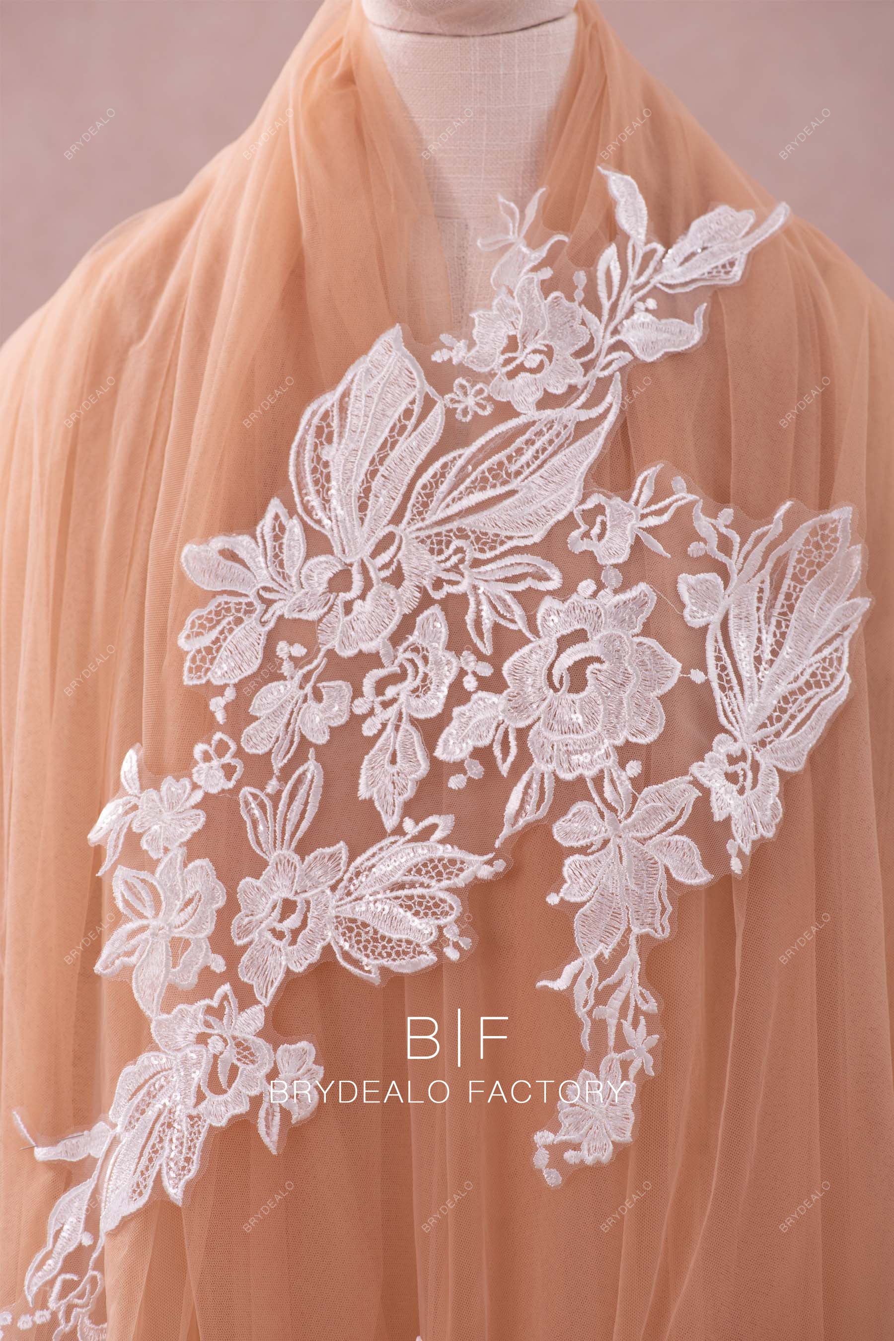 shimmery embroidery lace fabric