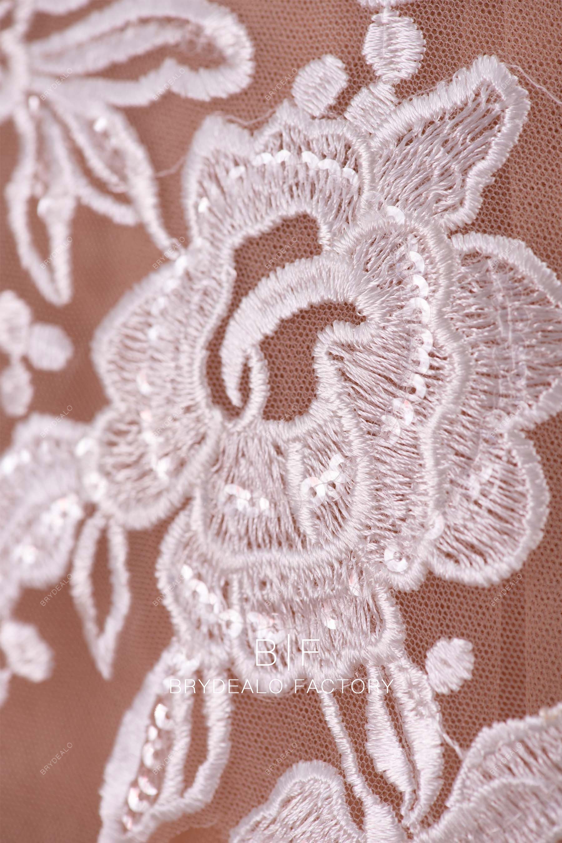 shimmery lace appliques fabric
