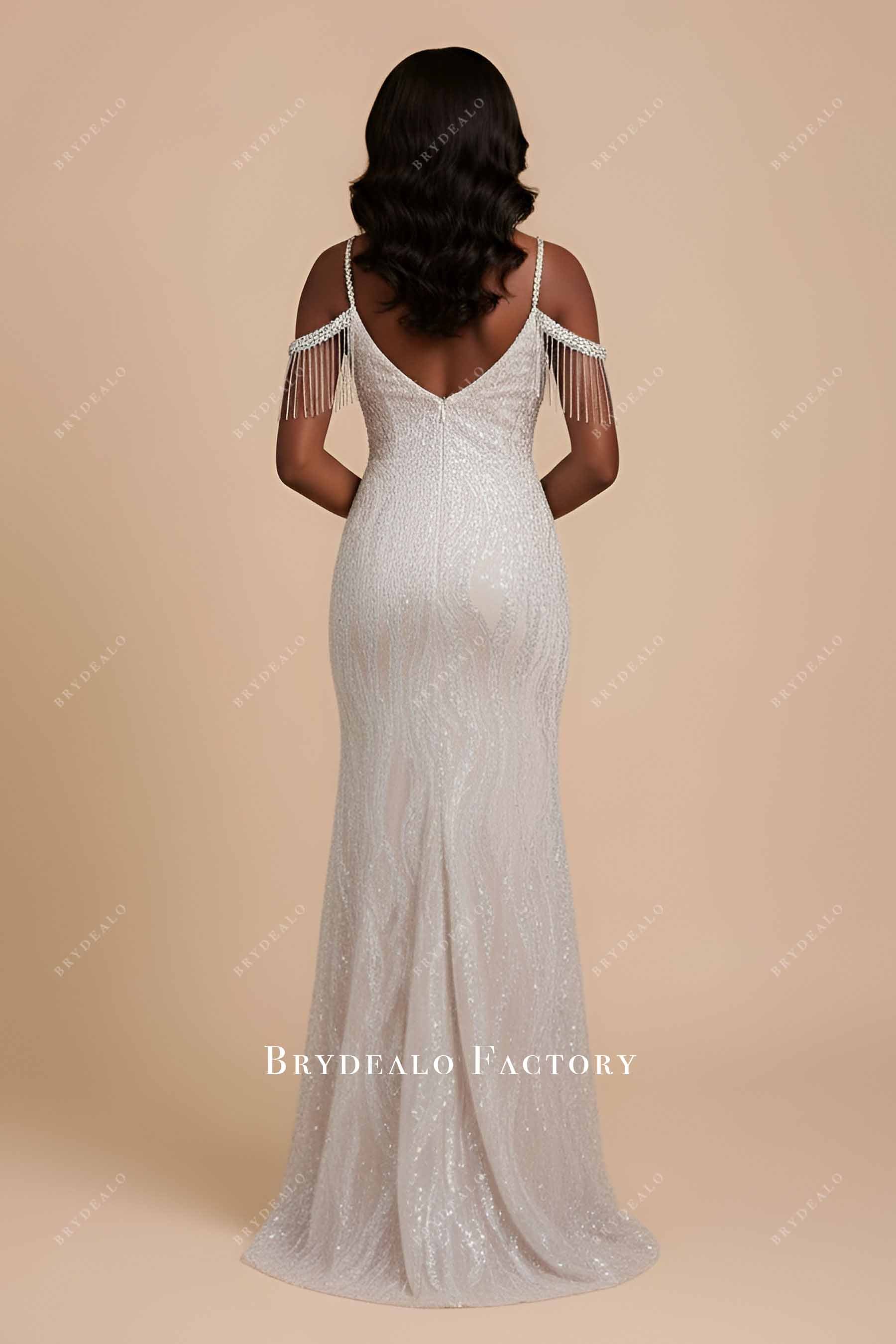 shimmery sequin mermaid prom dress