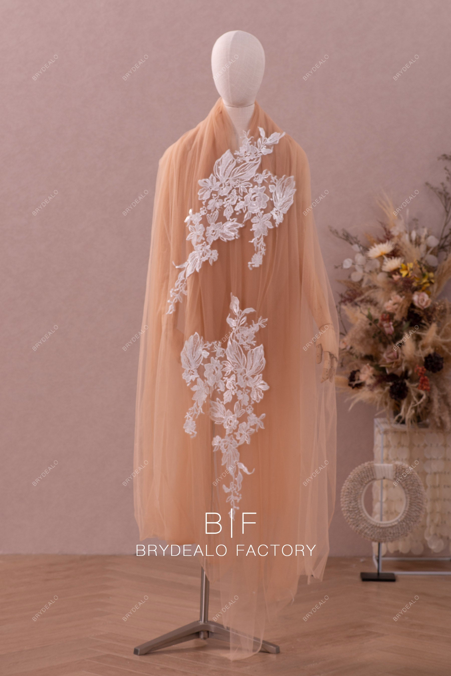 shimmery symmetric lace appliques