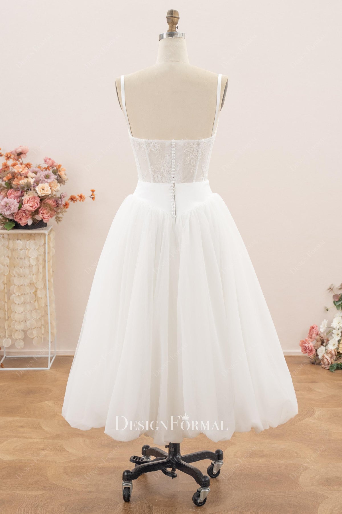 short bubble skirt wedding dress