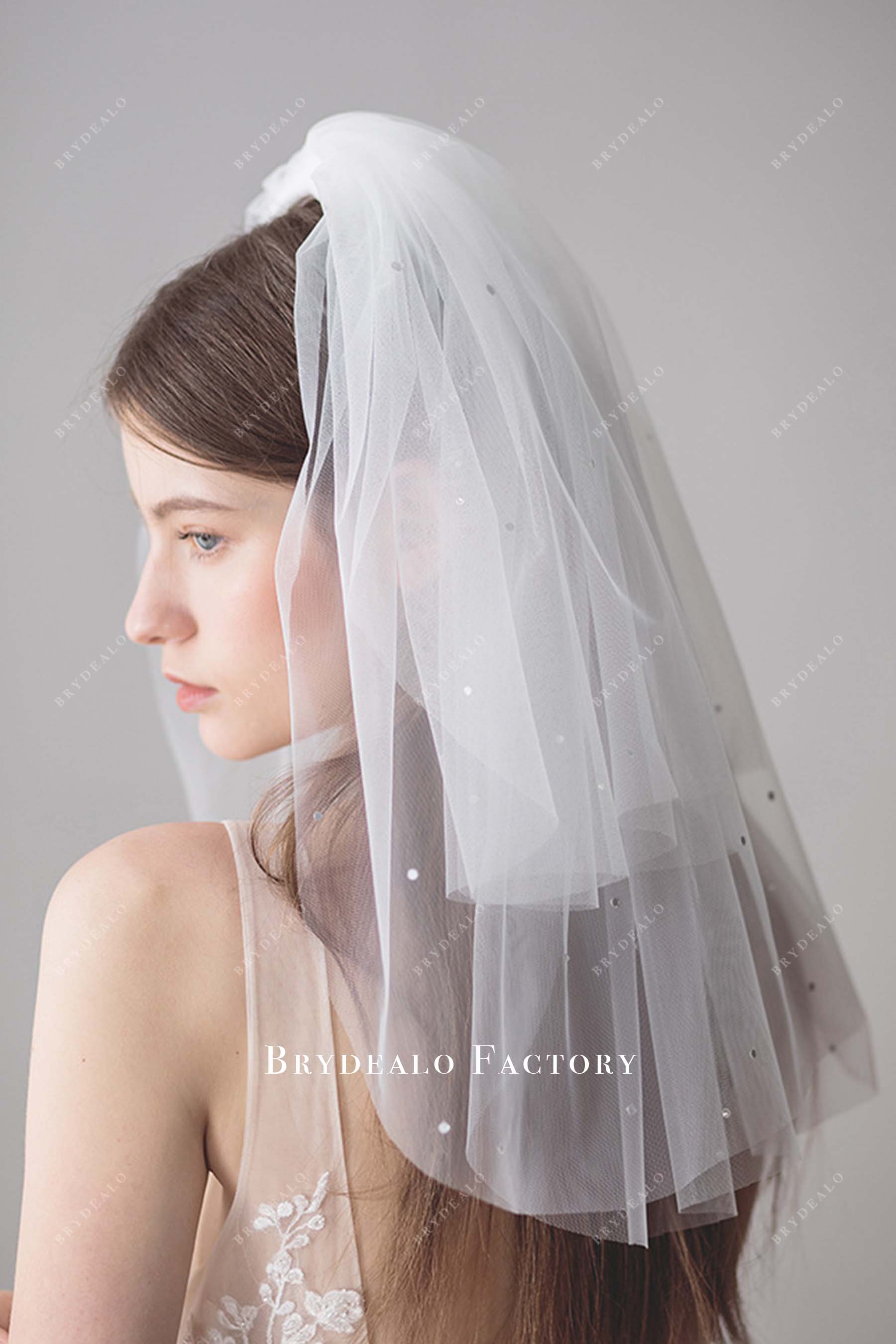 shoulder length bridal veil
