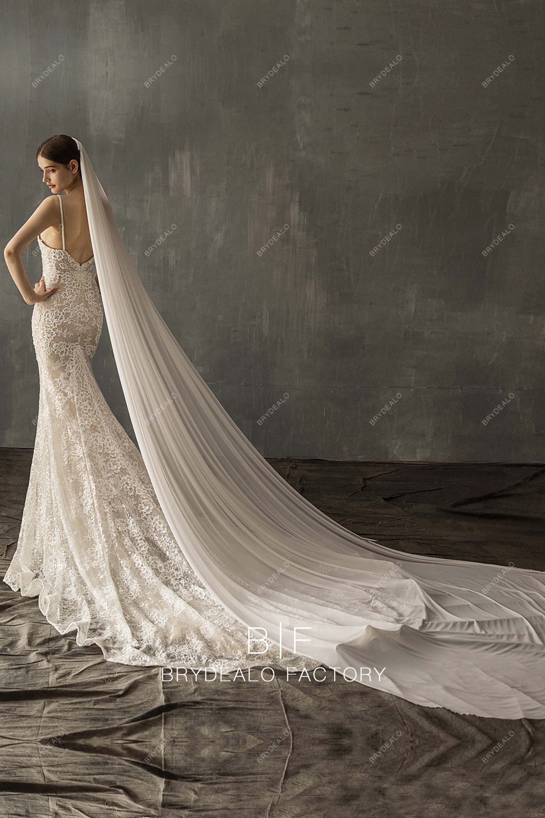 simple power mesh bridal veil