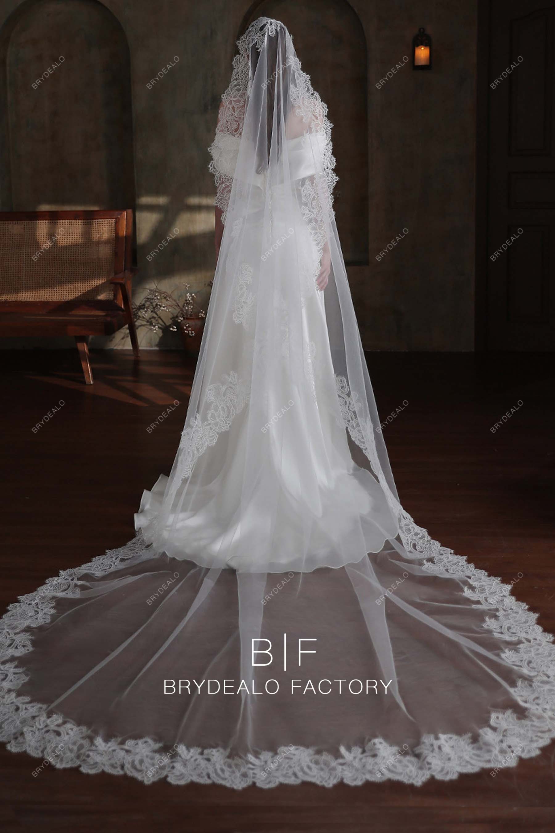 single tier wedding veil